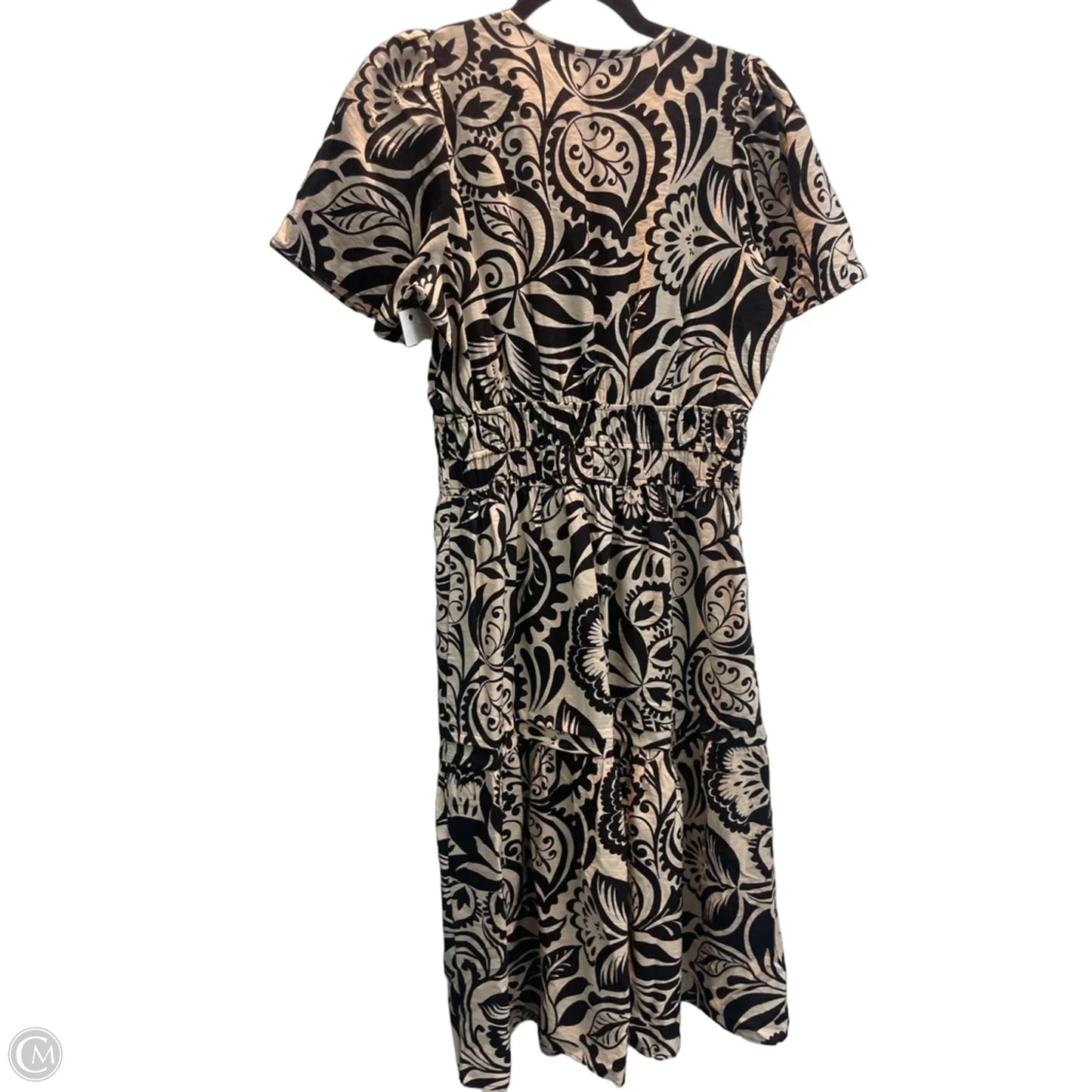 Dress Casual Midi By Robbie Bee In Black & Tan, Size: M