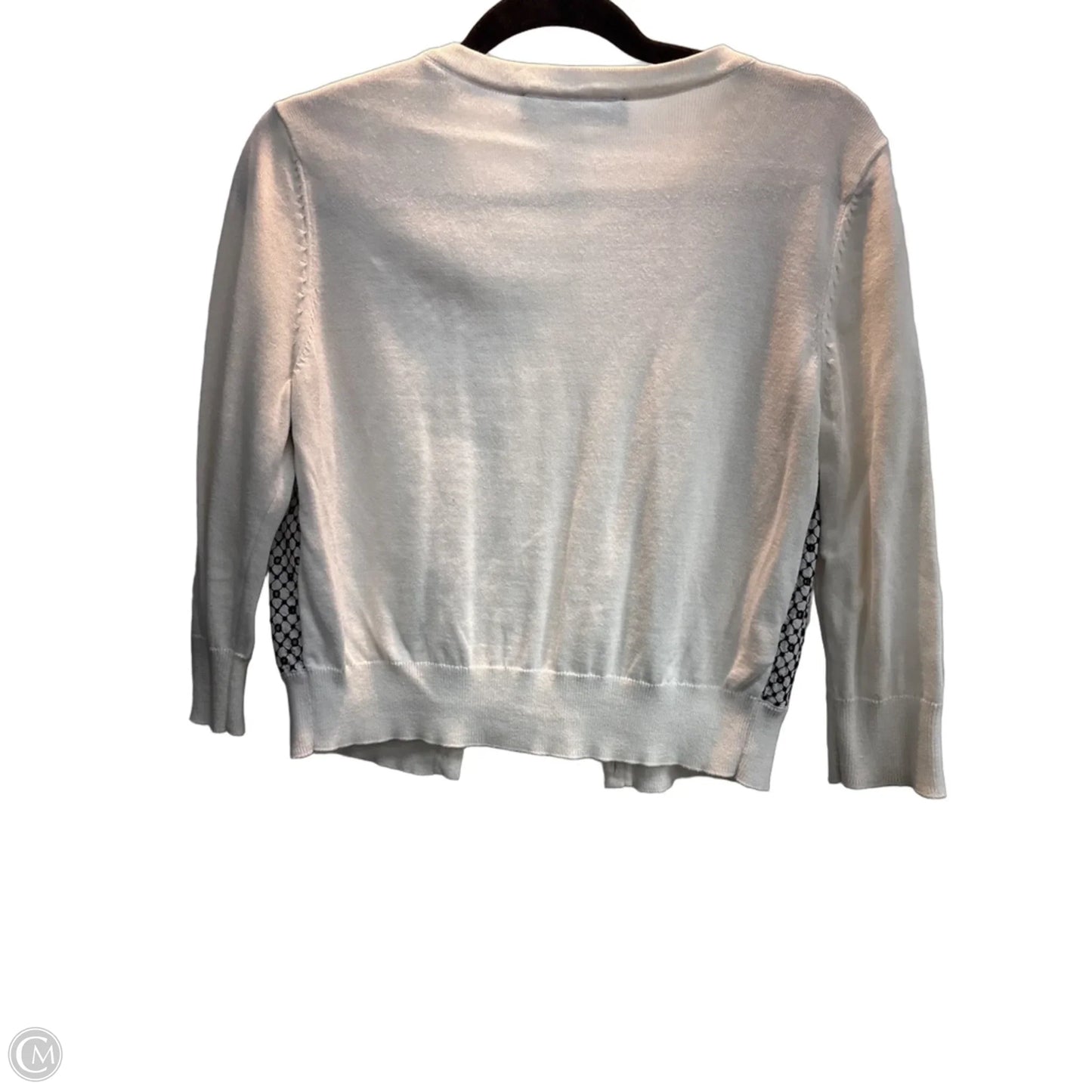 Cardigan Designer By Karl Lagerfeld In Black & White, Size: M