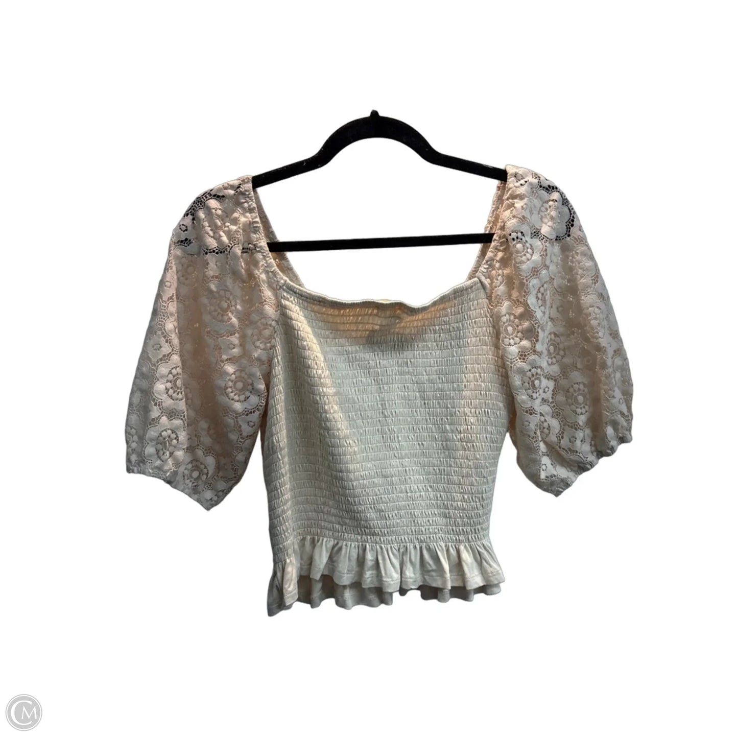 Top Short Sleeve By Mason & Belle In Cream, Size: M