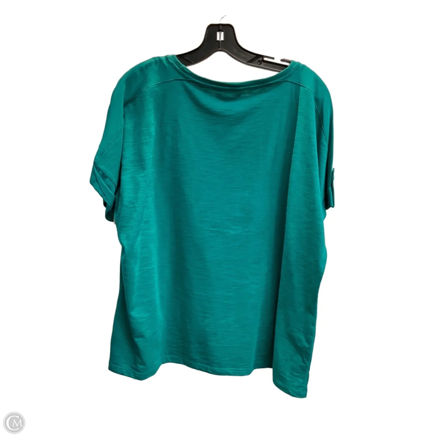 Top Short Sleeve Basic By Liz Claiborne In Teal, Size: Xxl