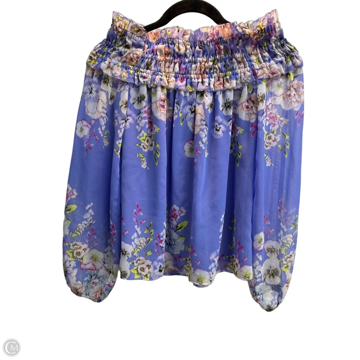 Blouse Long Sleeve By White House Black Market In Floral Print, Size: Xs