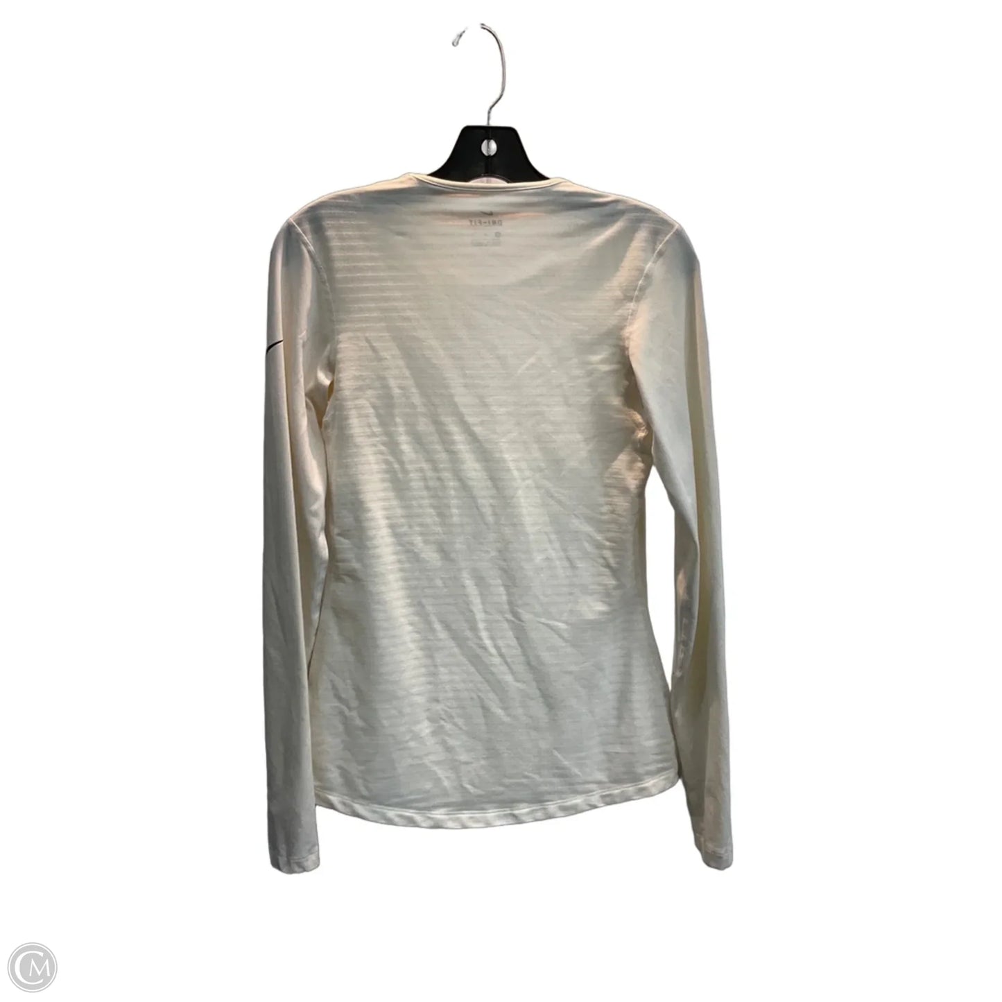 Athletic Top Long Sleeve Collar By Nike In White, Size: M