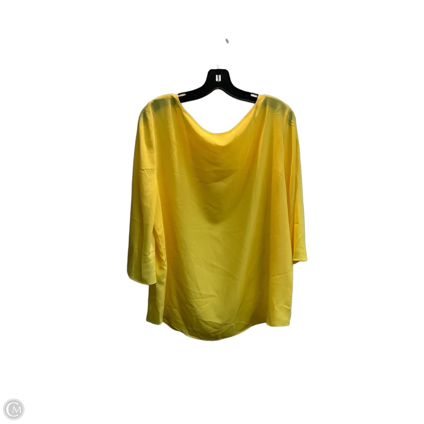 Top 3/4 Sleeve By Chicos In Yellow, Size: L