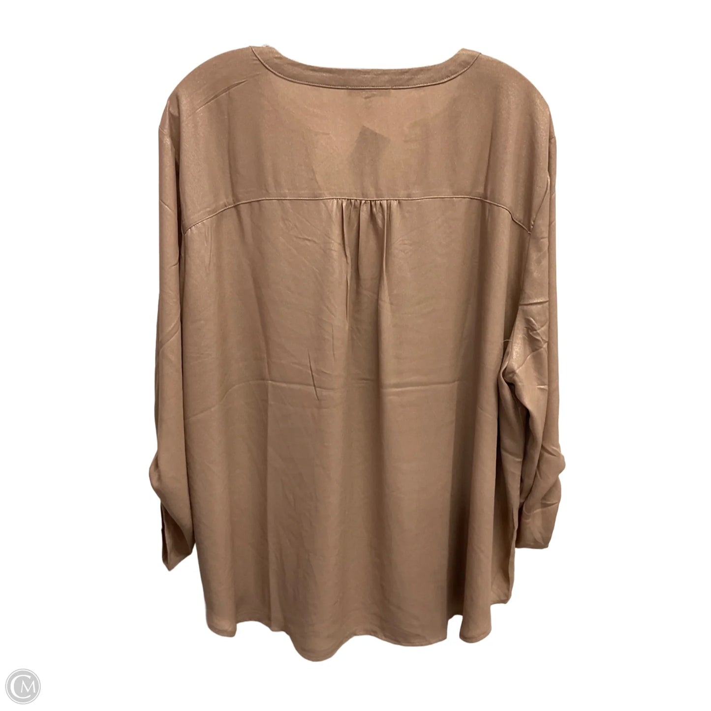 Top Long Sleeve By Maurices In Rose Gold, Size: 2x