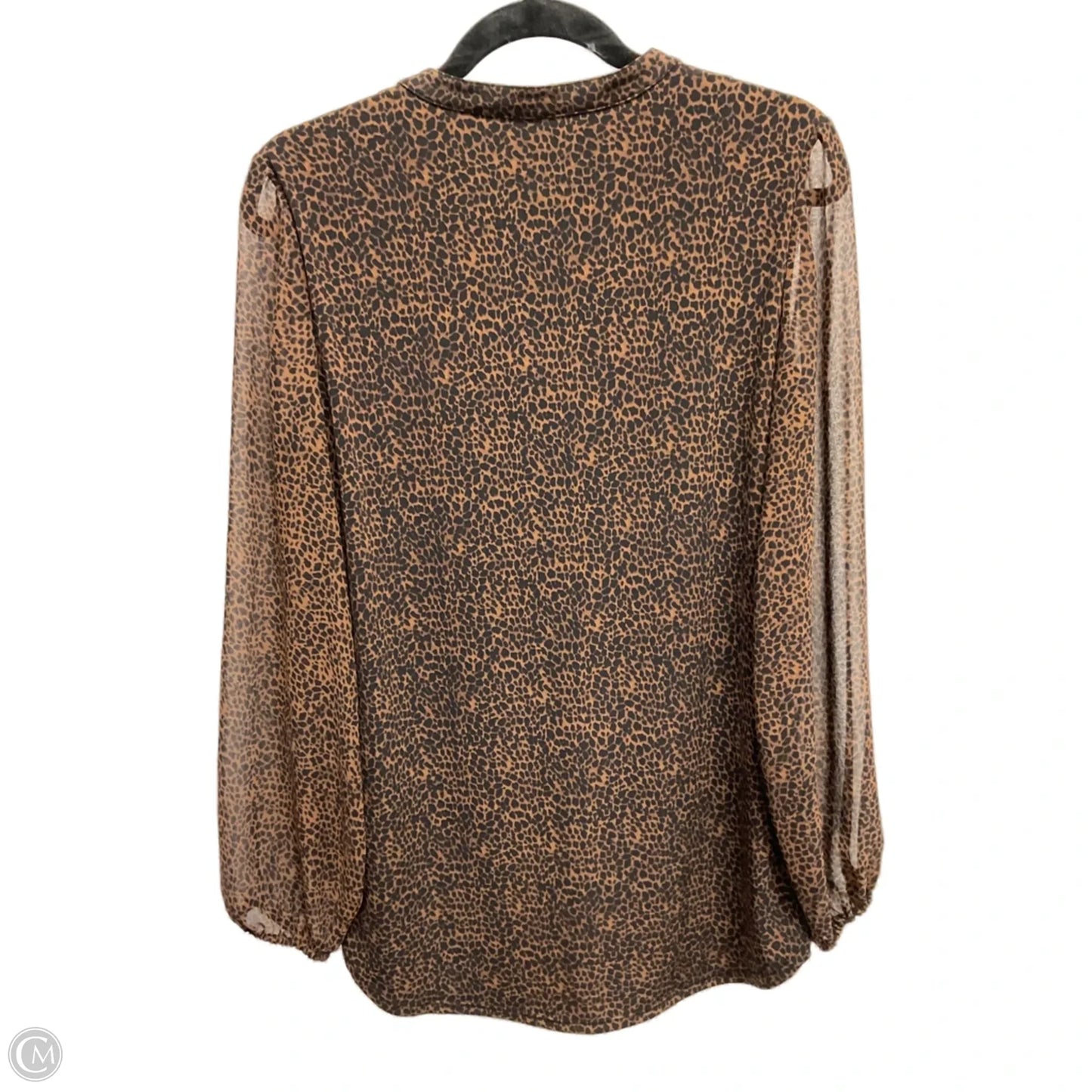 Blouse Long Sleeve By White House Black Market In Animal Print, Size: S