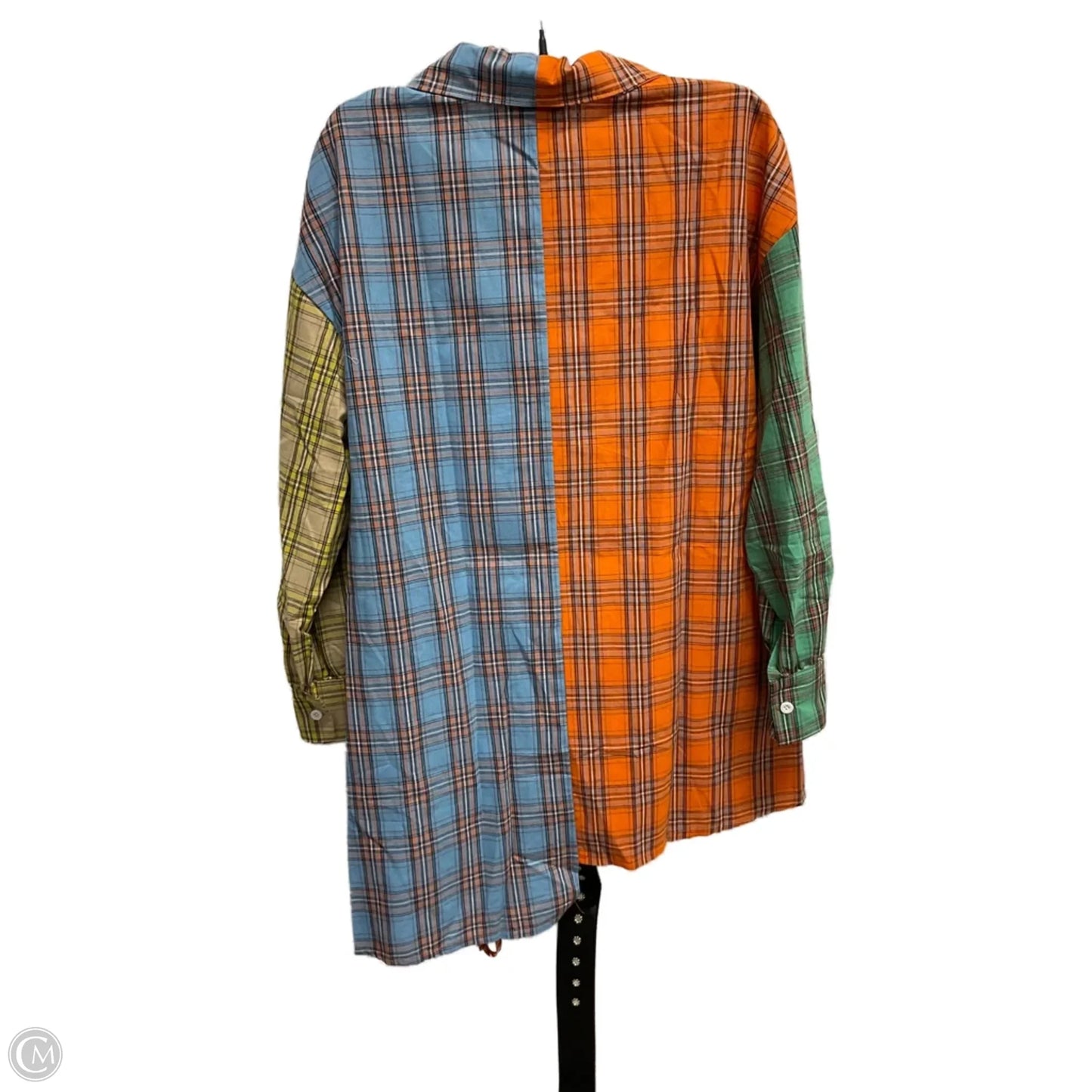 Dress Casual Midi By Clothes Mentor In Plaid Pattern, Size: L