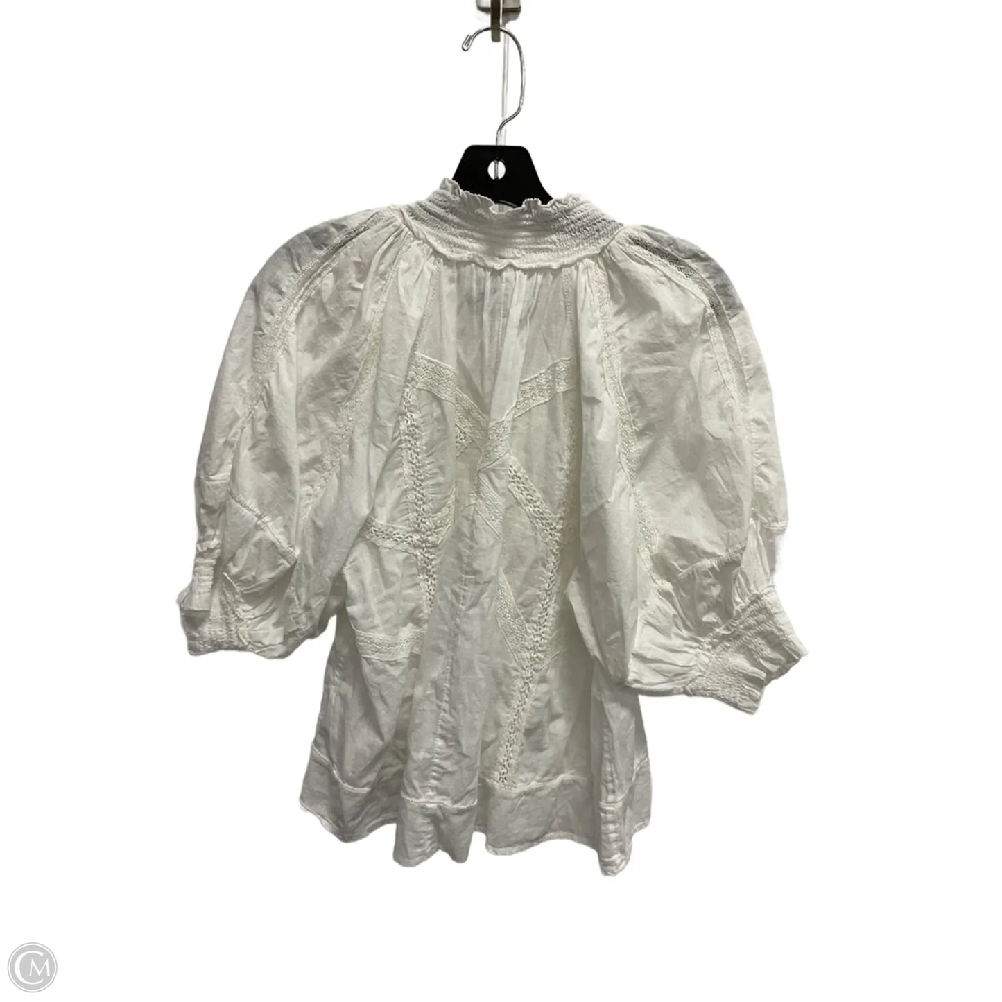 Blouse Short Sleeve By Anthropologie In White, Size: S