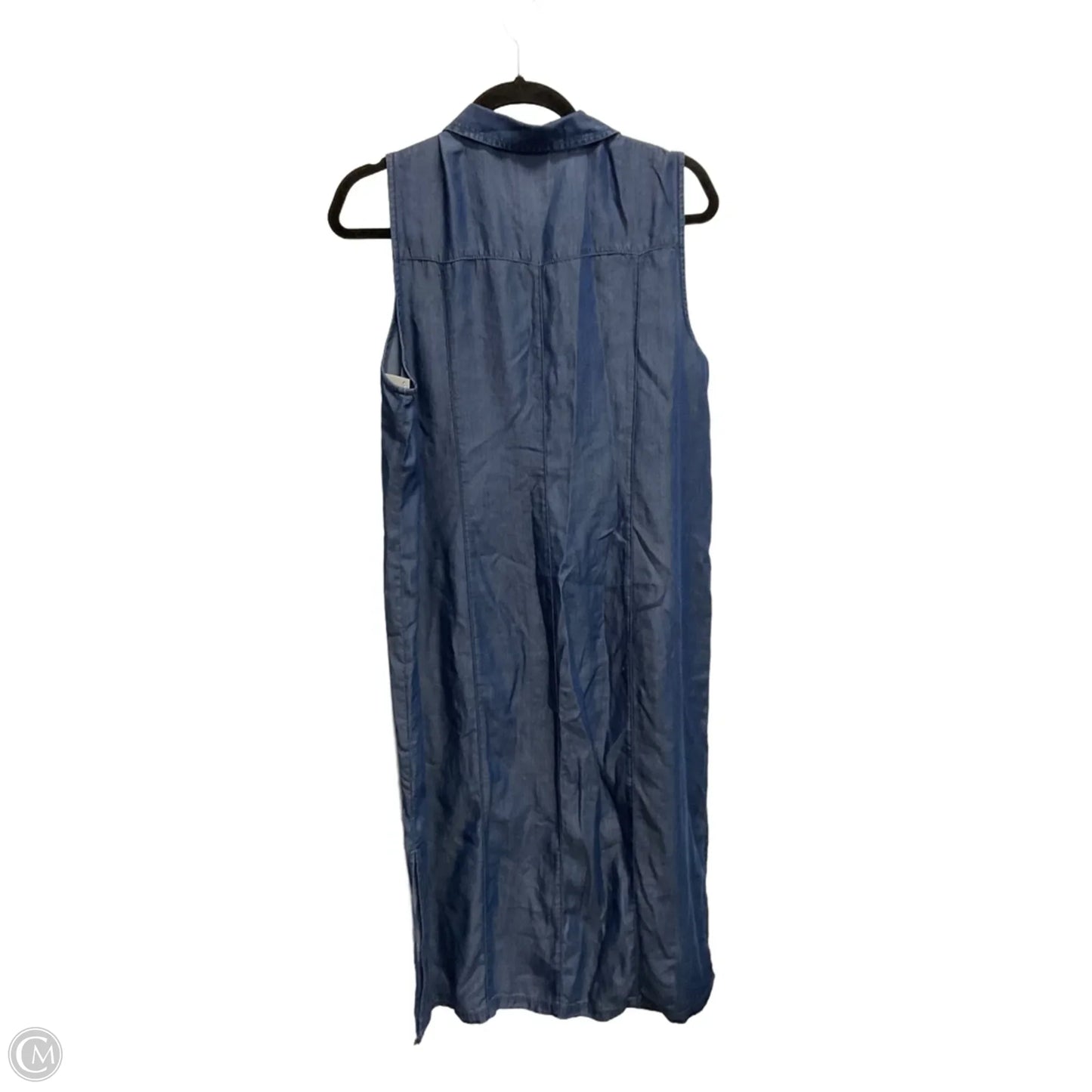 Dress Casual Maxi By Chicos In Blue Denim, Size: Lp