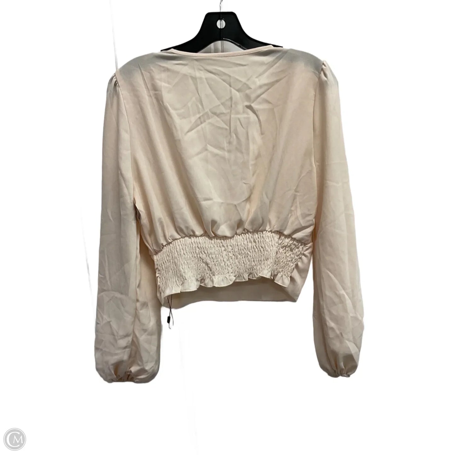 Blouse Long Sleeve By Clothes Mentor In Cream, Size: L