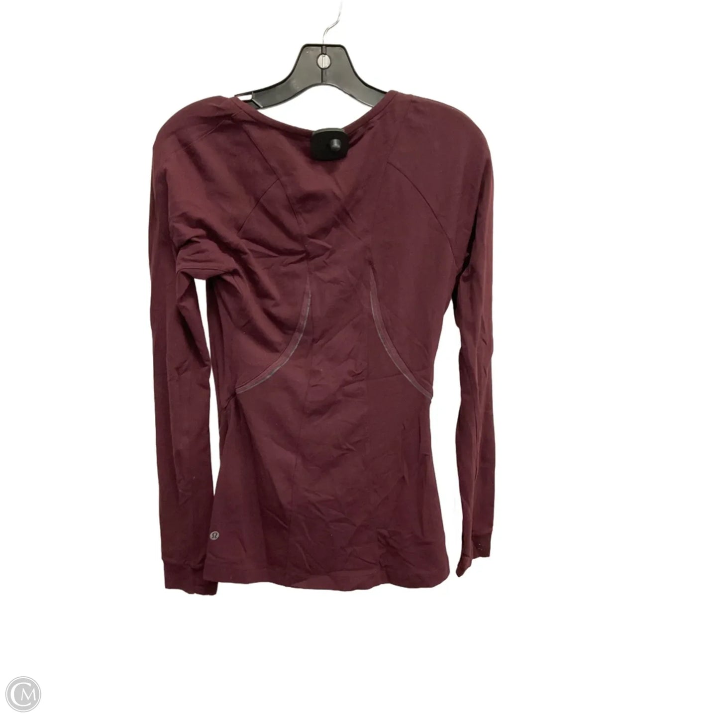 Athletic Top Long Sleeve Crewneck By Lululemon In Maroon, Size: M
