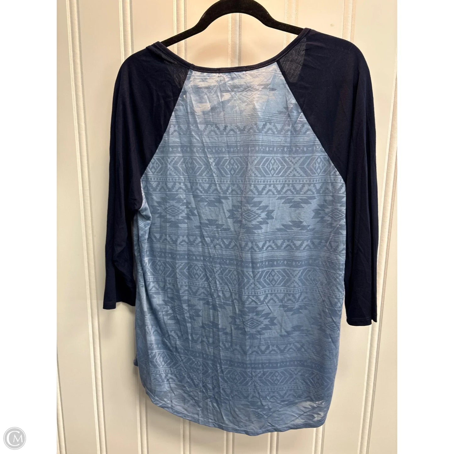 Top 3/4 Sleeve Basic By Maurices In Blue, Size: 1x