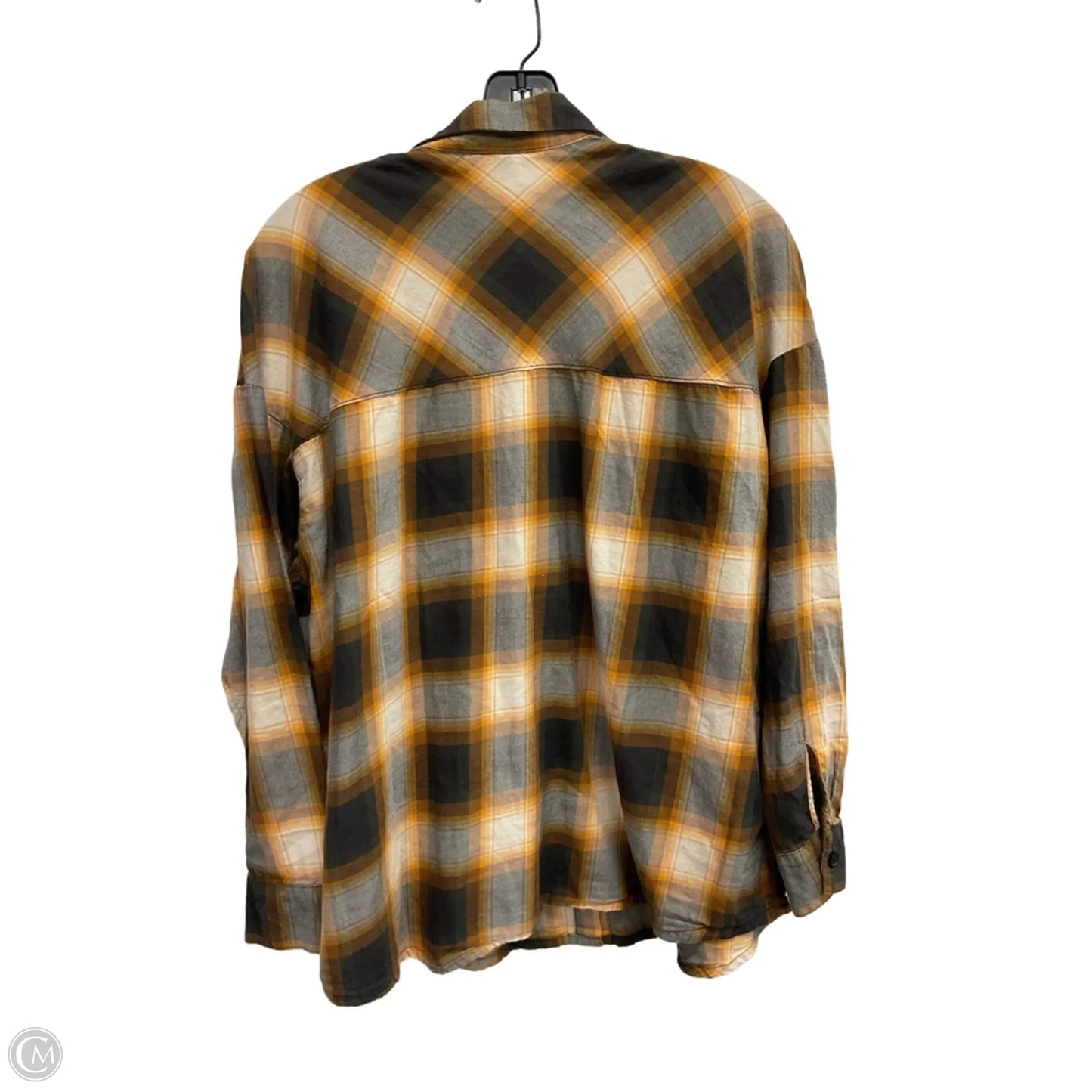 Top Long Sleeve By Divided In Plaid Pattern, Size: M