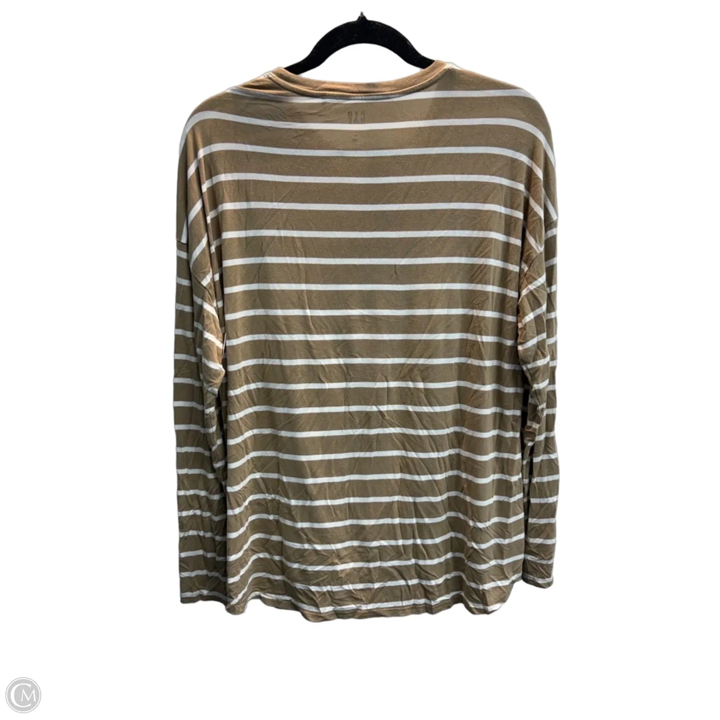 Top Long Sleeve Basic By Gap In Striped Pattern, Size: L