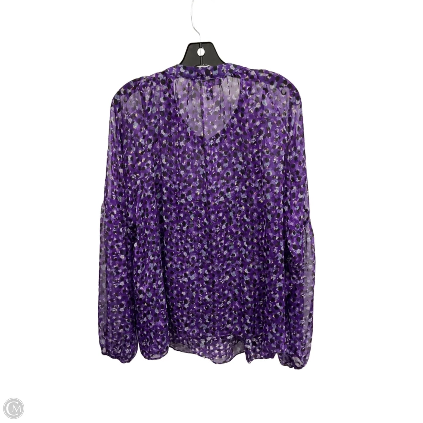 Blouse Long Sleeve By White House Black Market In Purple, Size: Xl