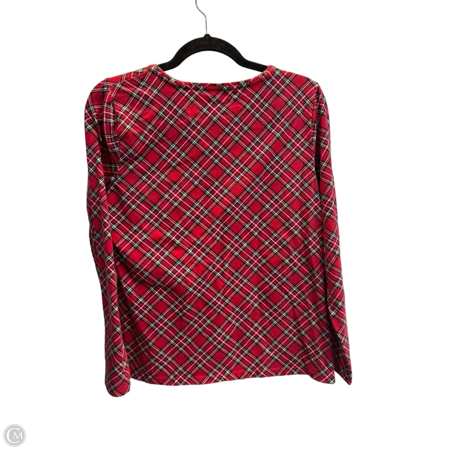 Top Long Sleeve Basic By Talbots In Plaid Pattern, Size: Lp