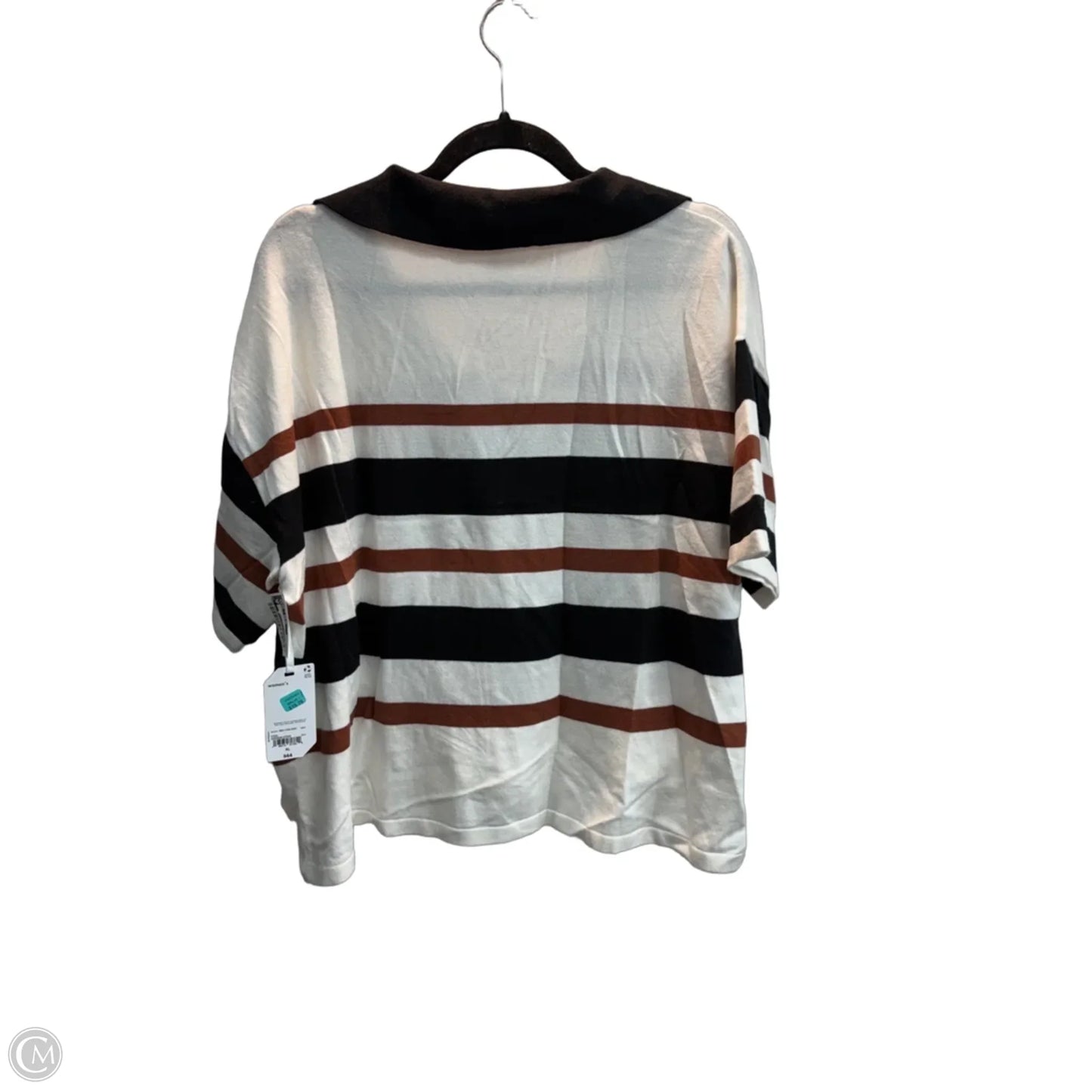 Top Short Sleeve By Stylus In Striped Pattern, Size: Xl