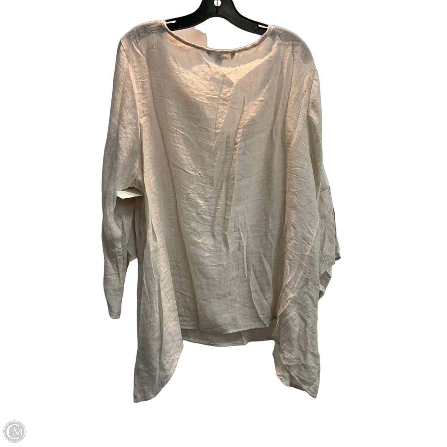Top Long Sleeve By Zac And Rachel In Beige, Size: 2x