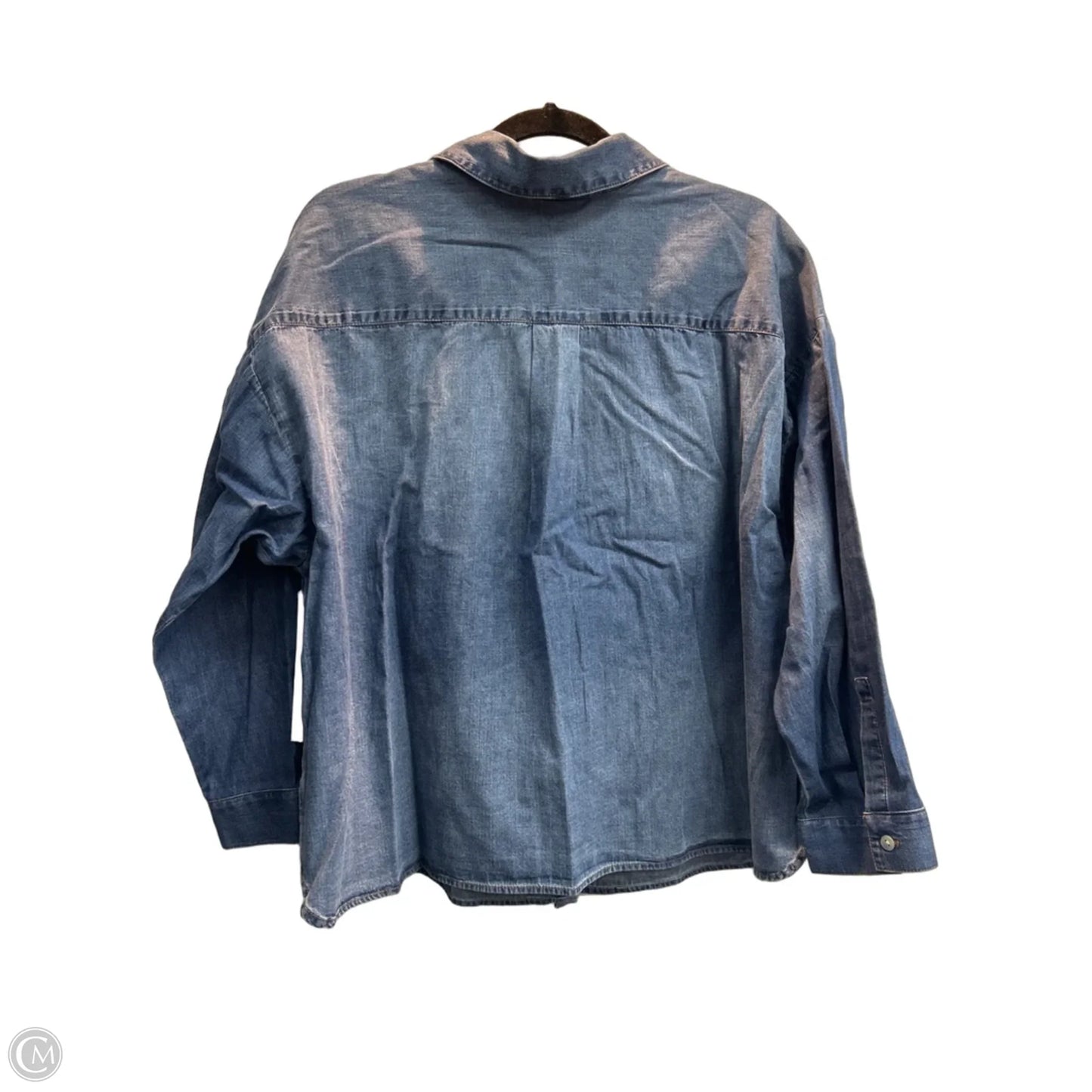 Top Long Sleeve By J. Jill In Blue Denim, Size: Xlp