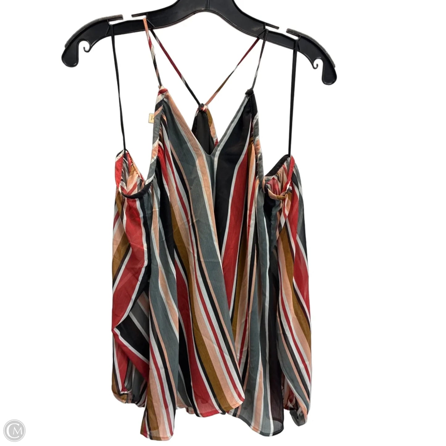 Blouse Long Sleeve By Clothes Mentor In Striped Pattern, Size: M