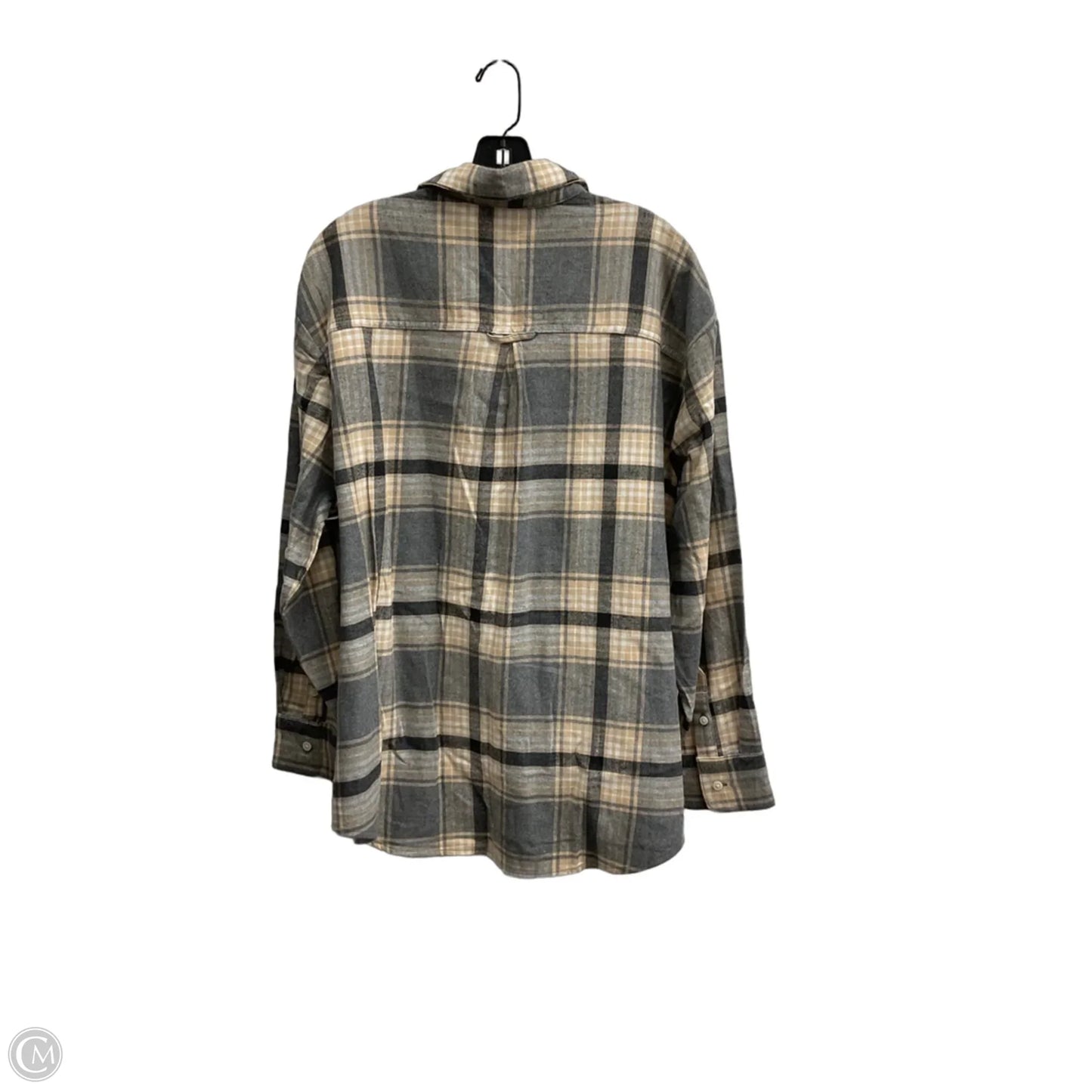 Top Long Sleeve By Old Navy In Plaid Pattern, Size: Xl
