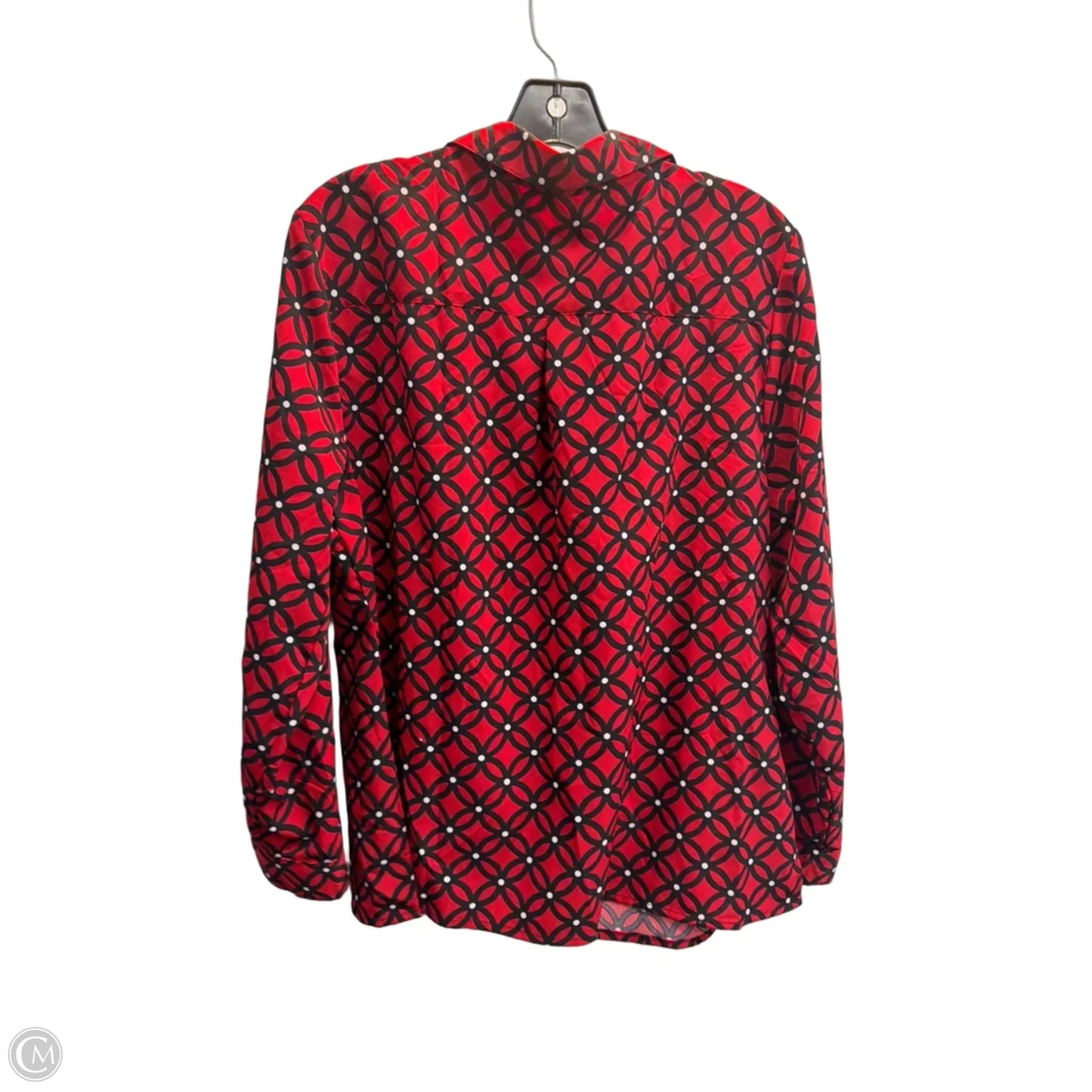 Top Long Sleeve By Notations In Black & Red, Size: Xl