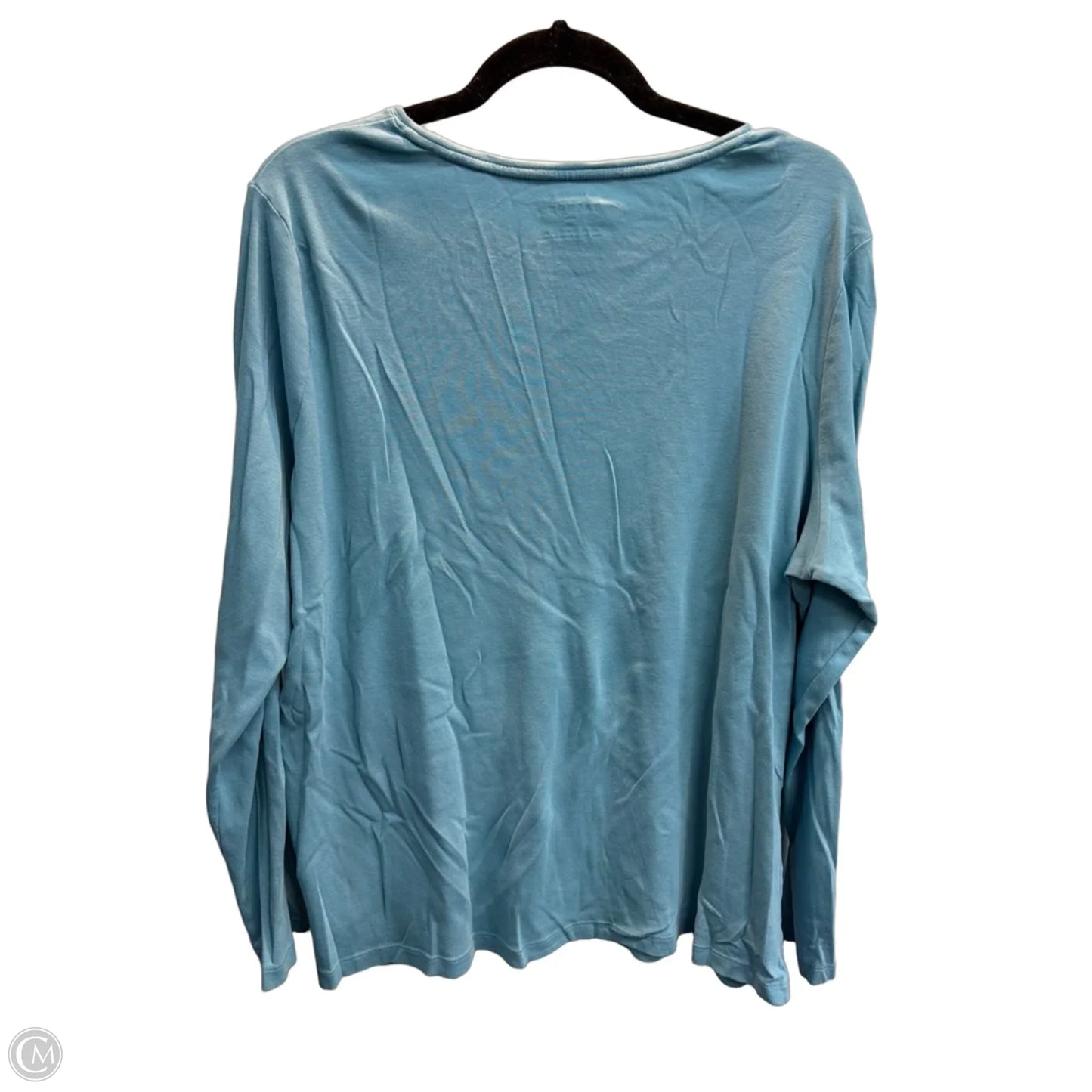 Top Long Sleeve Basic By Talbots In Blue, Size: 2x