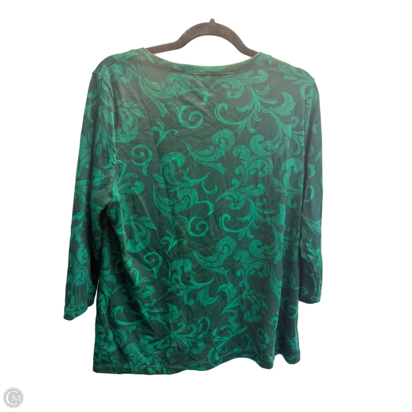 Top Long Sleeve By Karen Scott In Green, Size: Xlp