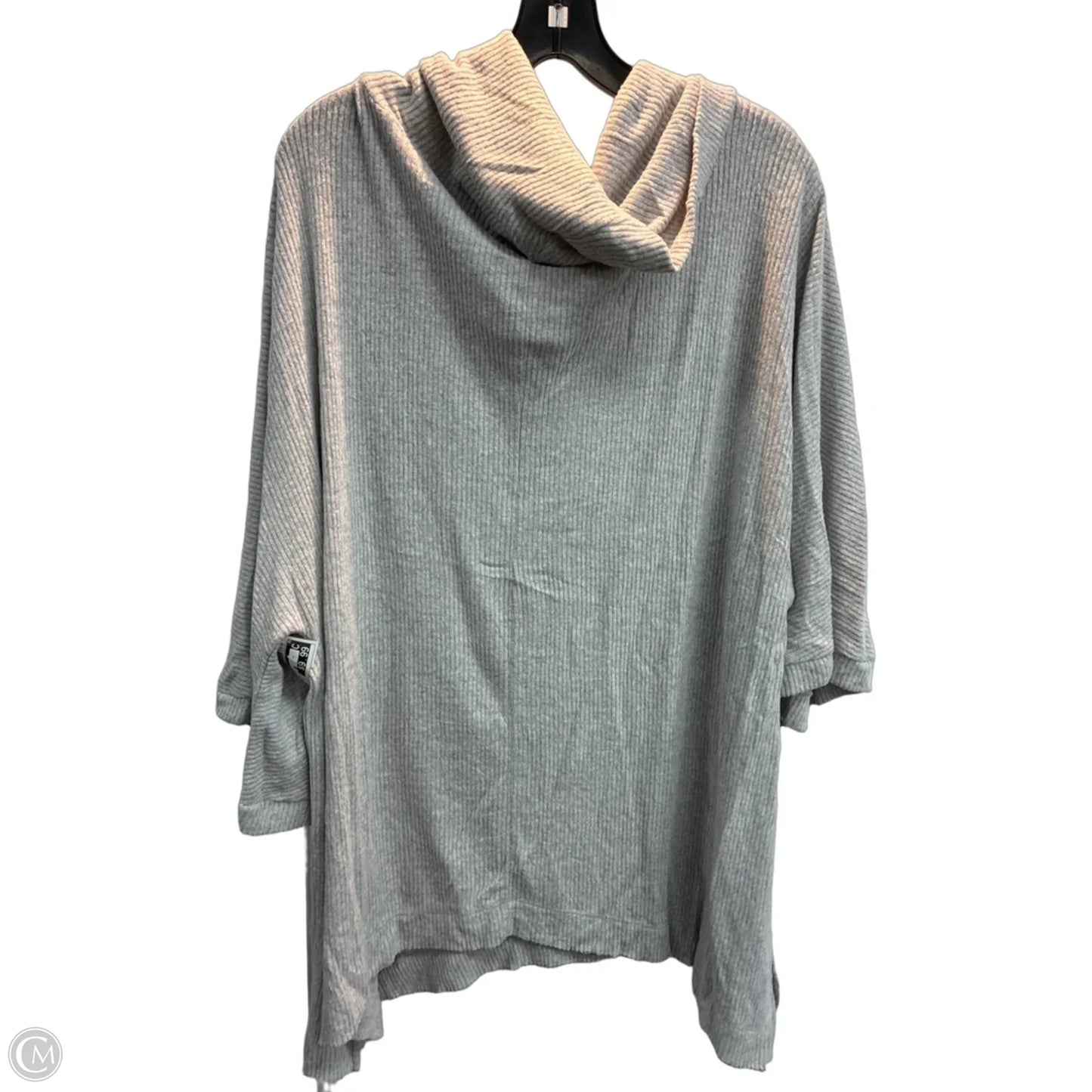 Sweater Short Sleeve By Impressions In Grey, Size: 2x