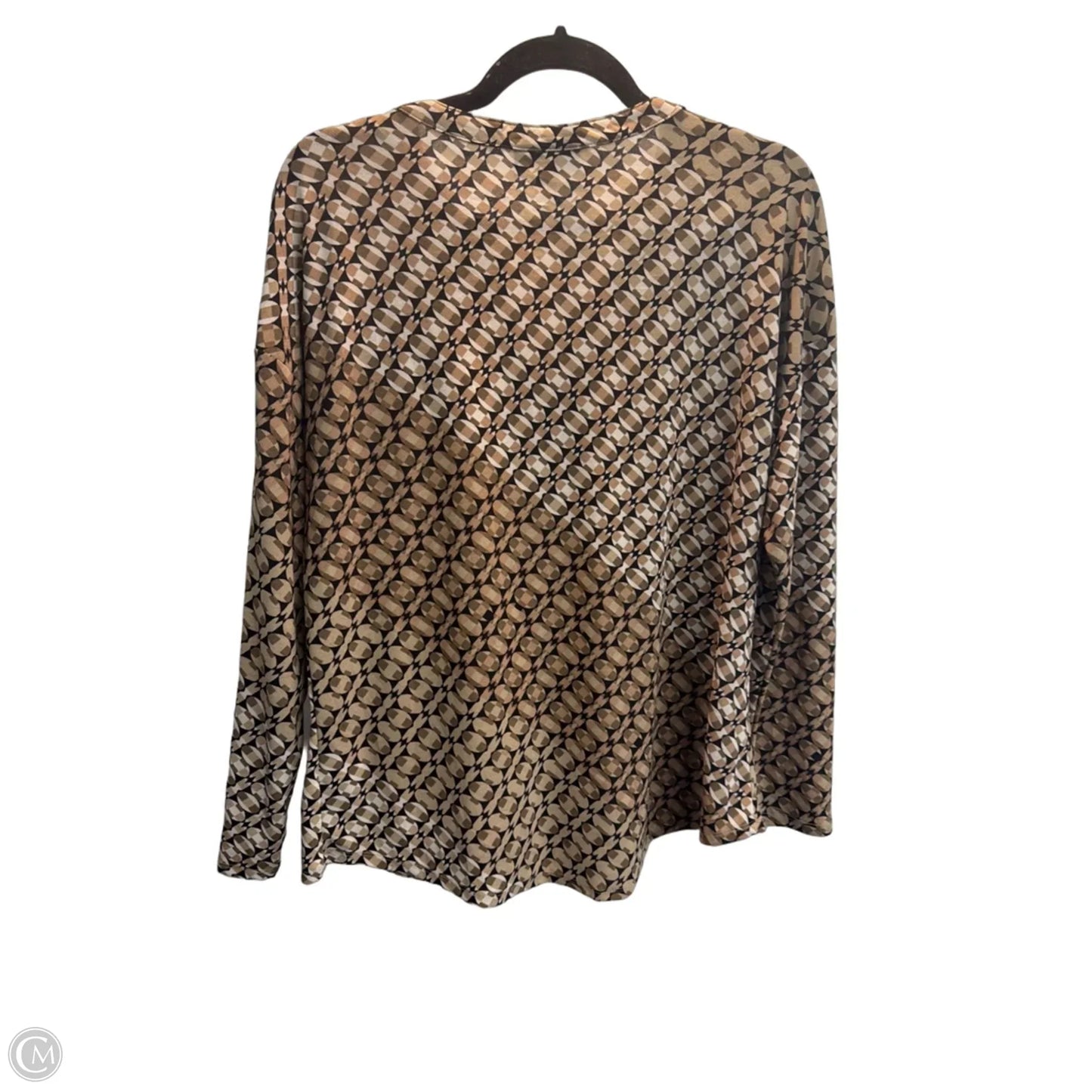 Top Long Sleeve By Dana Buchman In Brown, Size: L