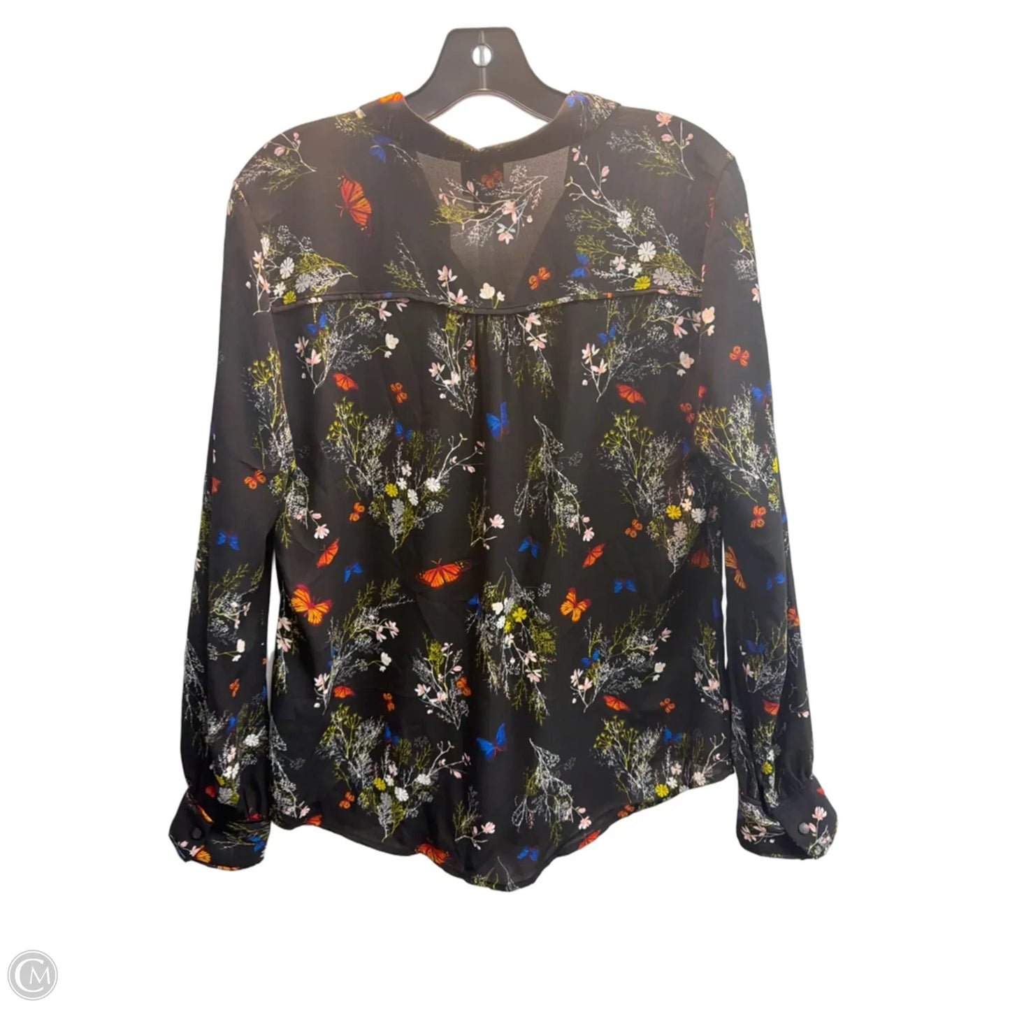 Blouse Long Sleeve By Worthington In Floral Print, Size: L