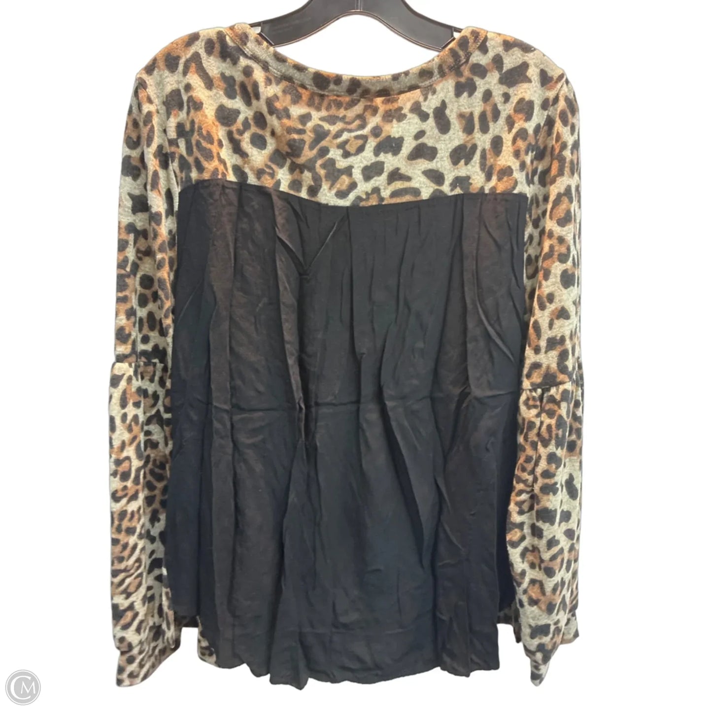 Top Long Sleeve By Doe & Rae In Animal Print, Size: M