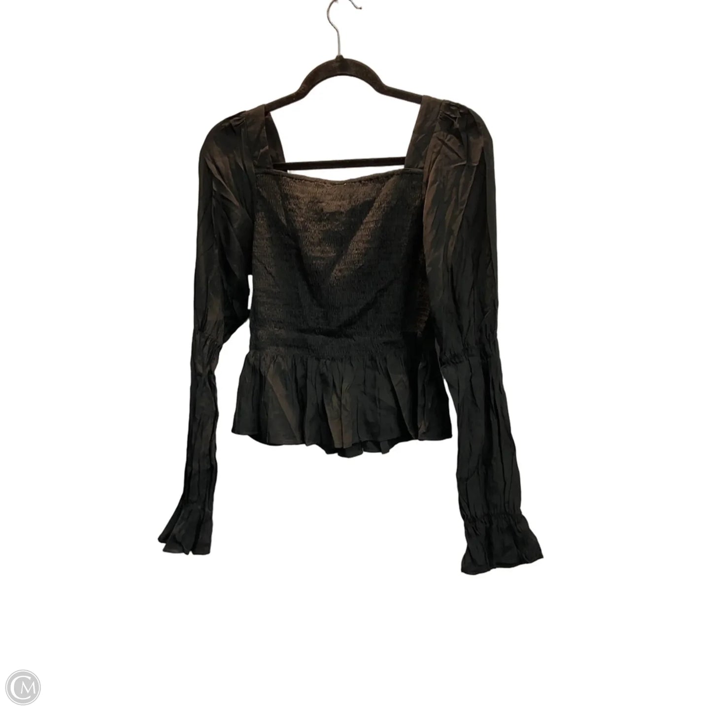 Blouse Long Sleeve By Andree By Unit In Black, Size: S