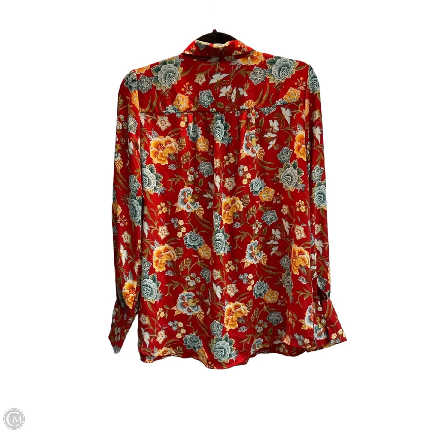 Blouse Long Sleeve By Loft In Floral Print, Size: M