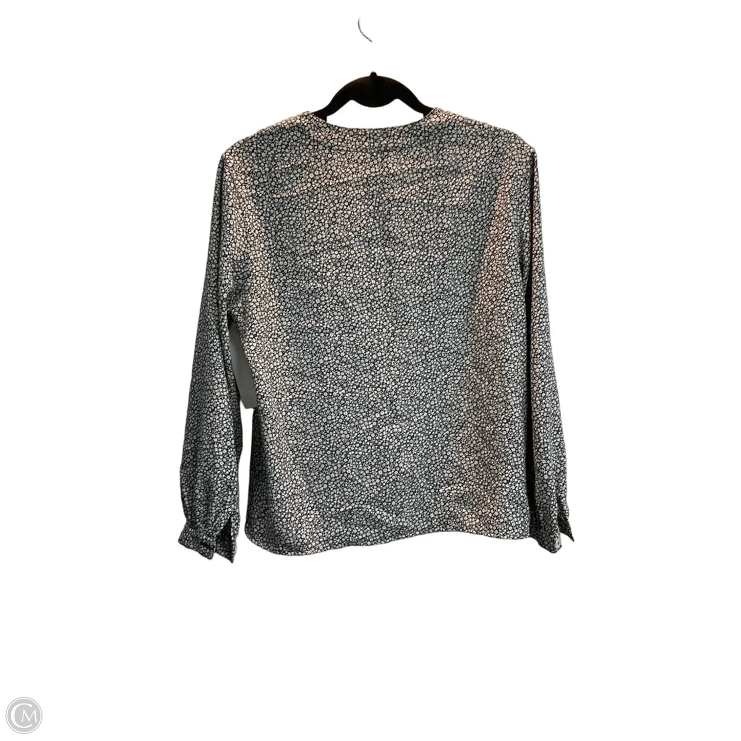 Blouse Long Sleeve By Liz Claiborne In Black & Cream, Size: Sp