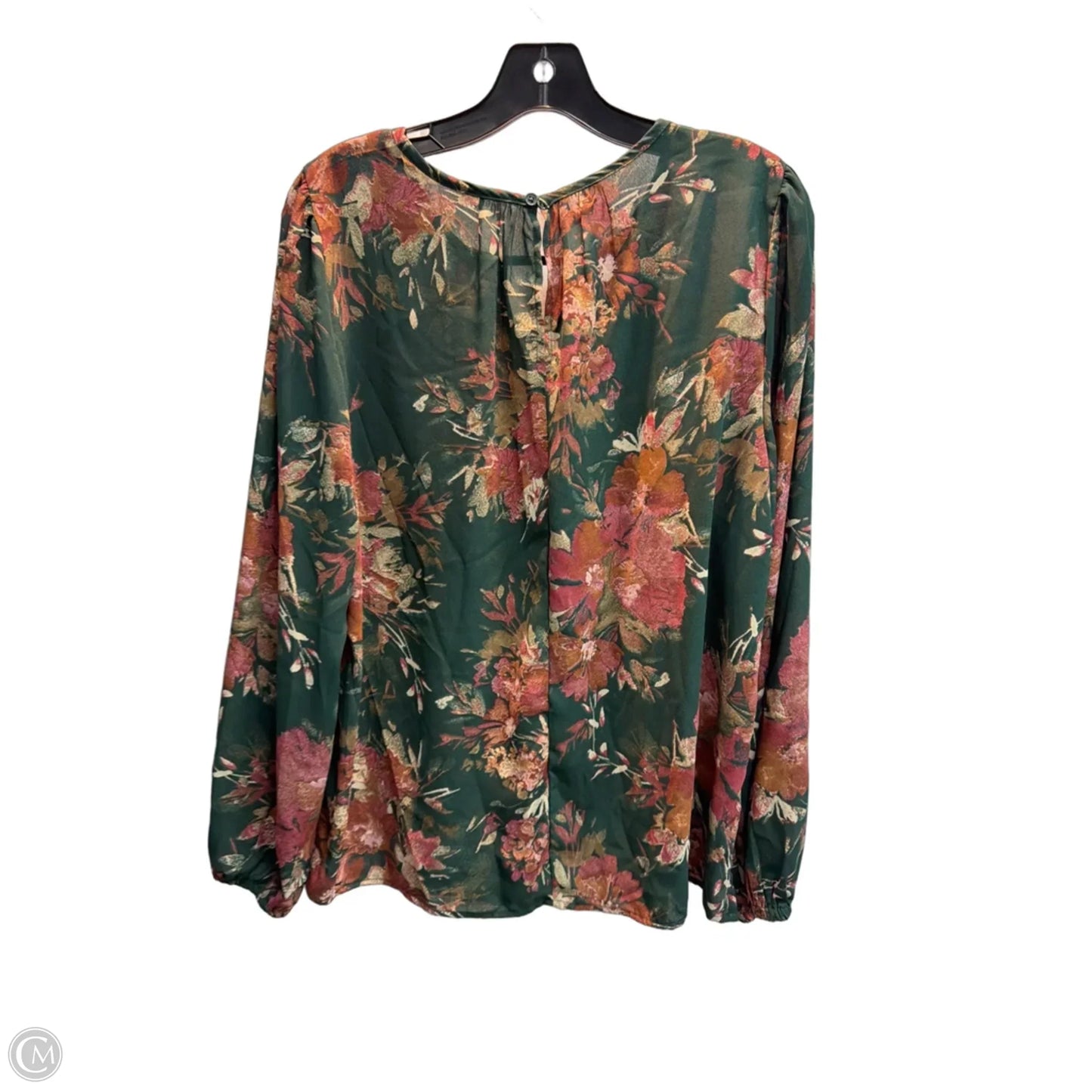 Top Long Sleeve By Maurices In Floral Print, Size: L