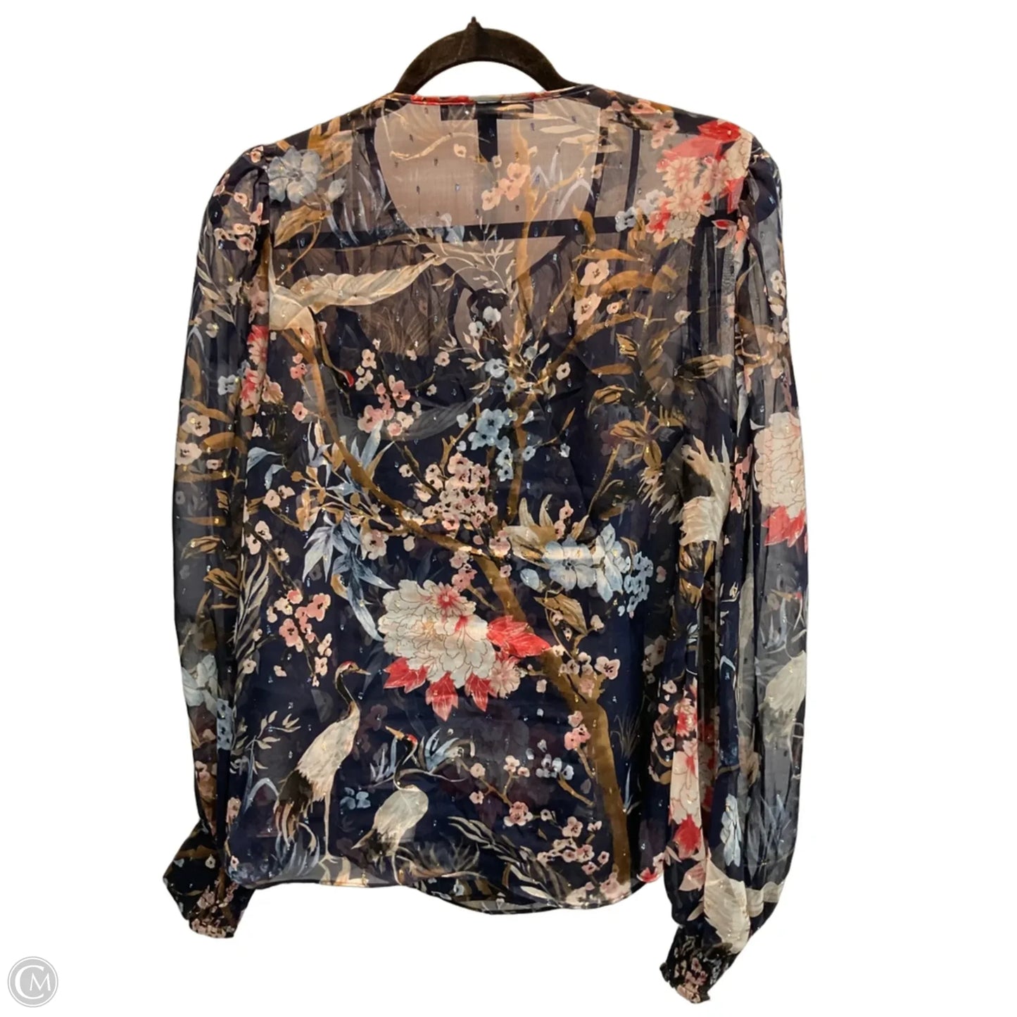 Blouse Long Sleeve By White House Black Market In Floral Print, Size: S