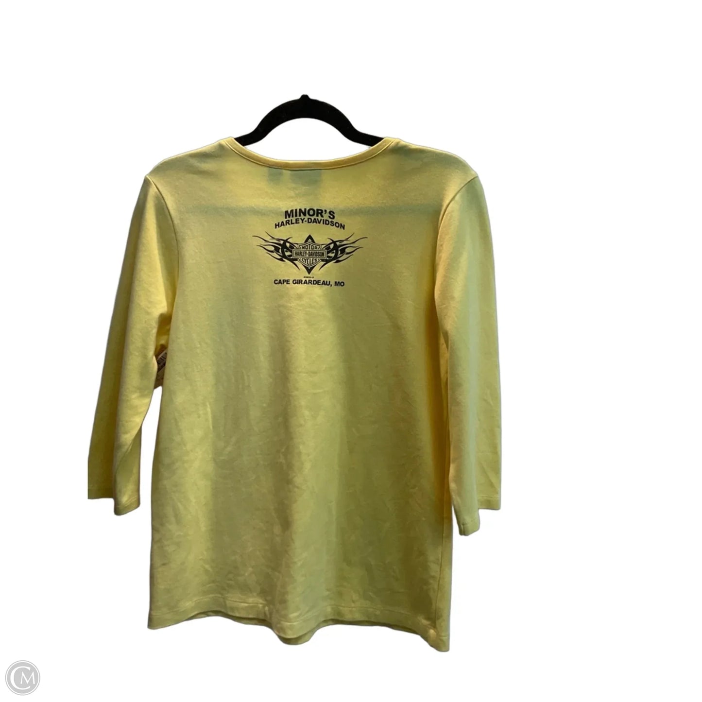Top Long Sleeve By Harley Davidson In Yellow, Size: 2x