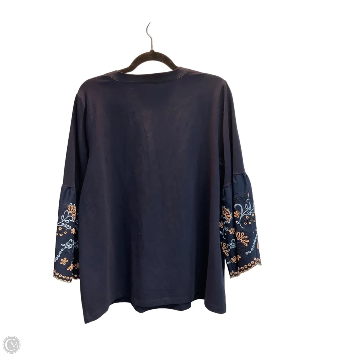 Blouse Long Sleeve By Chicos In Navy, Size: Xl