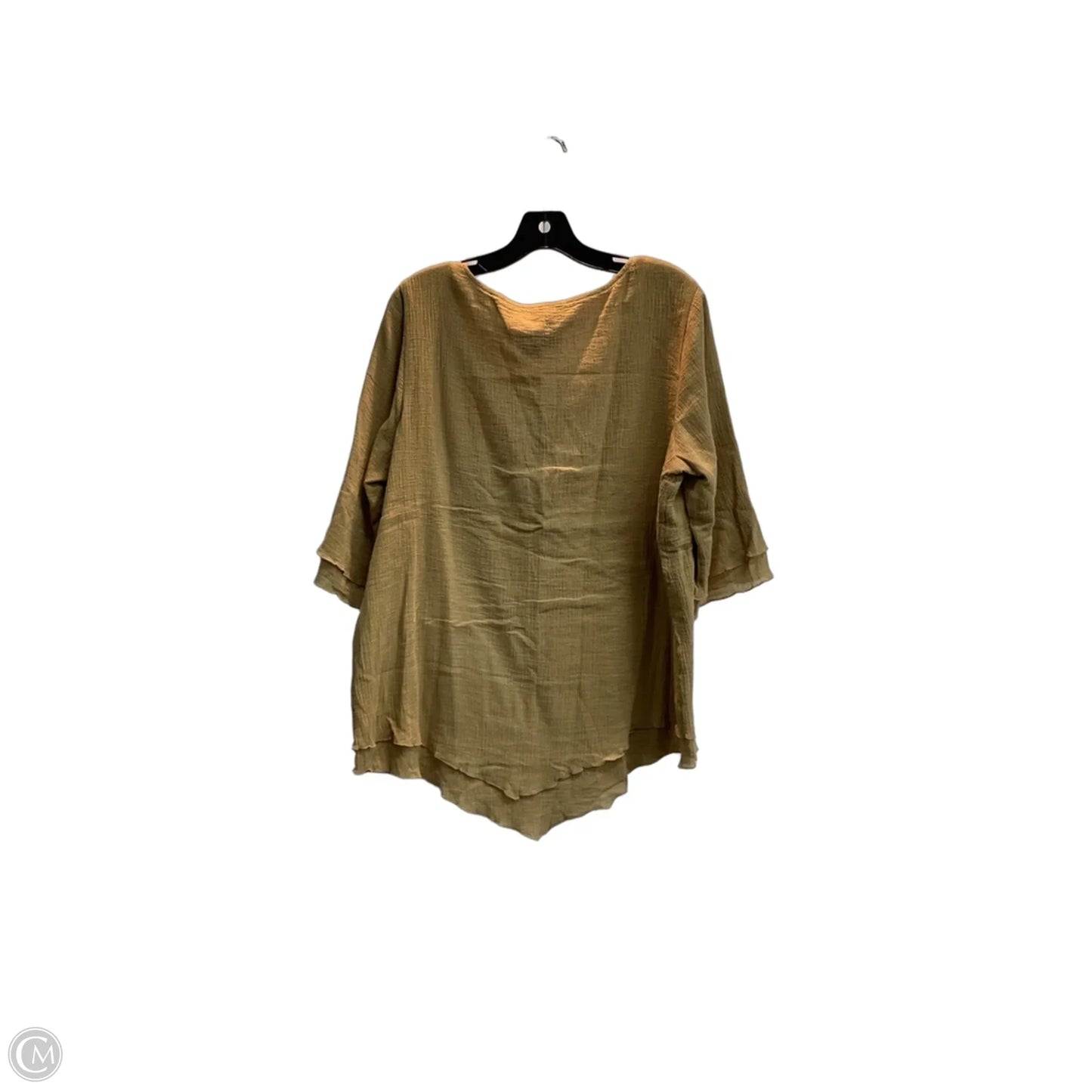 Top Short Sleeve By Soft Surroundings In Tan, Size: L