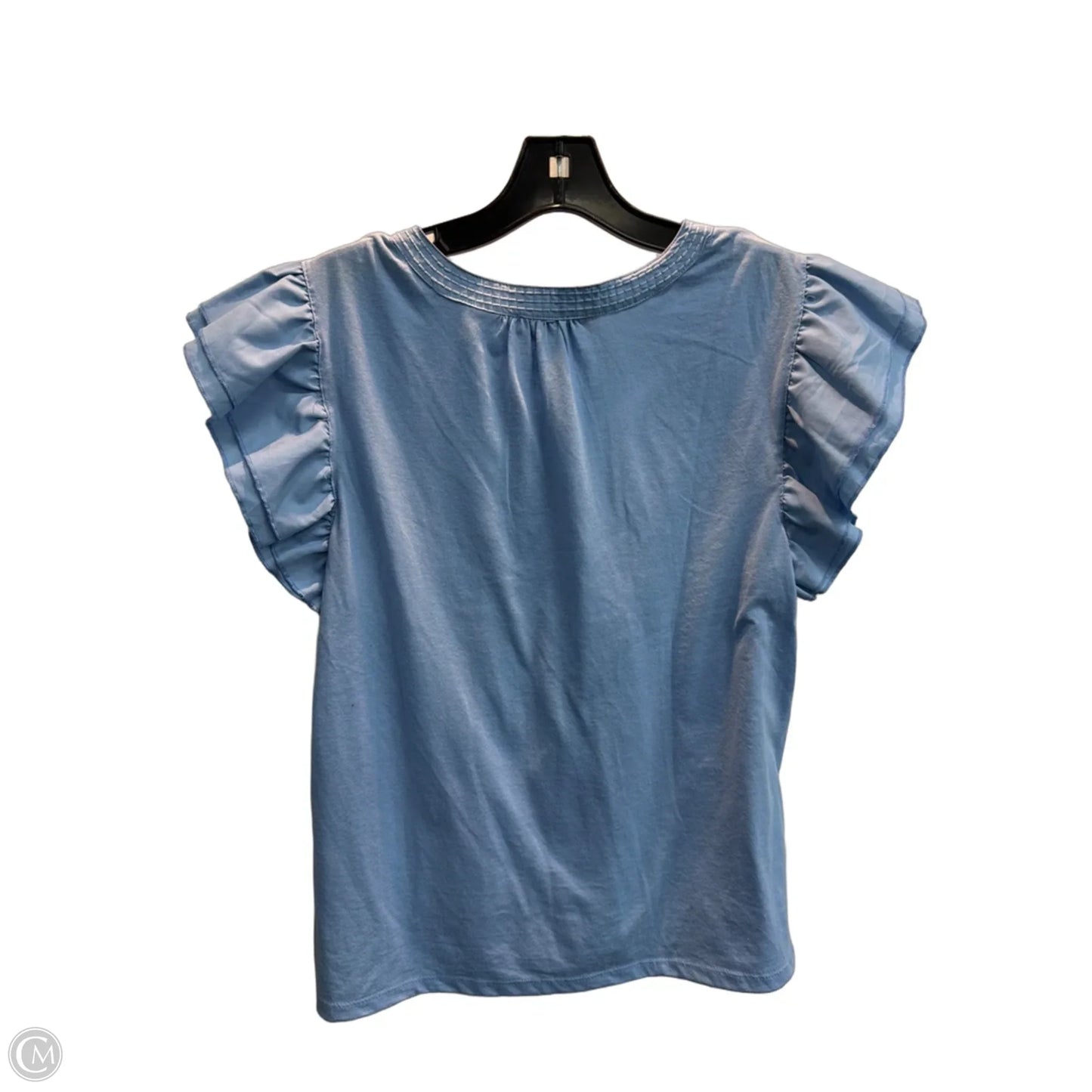 Top Short Sleeve By Emily Daniels In Blue, Size: M
