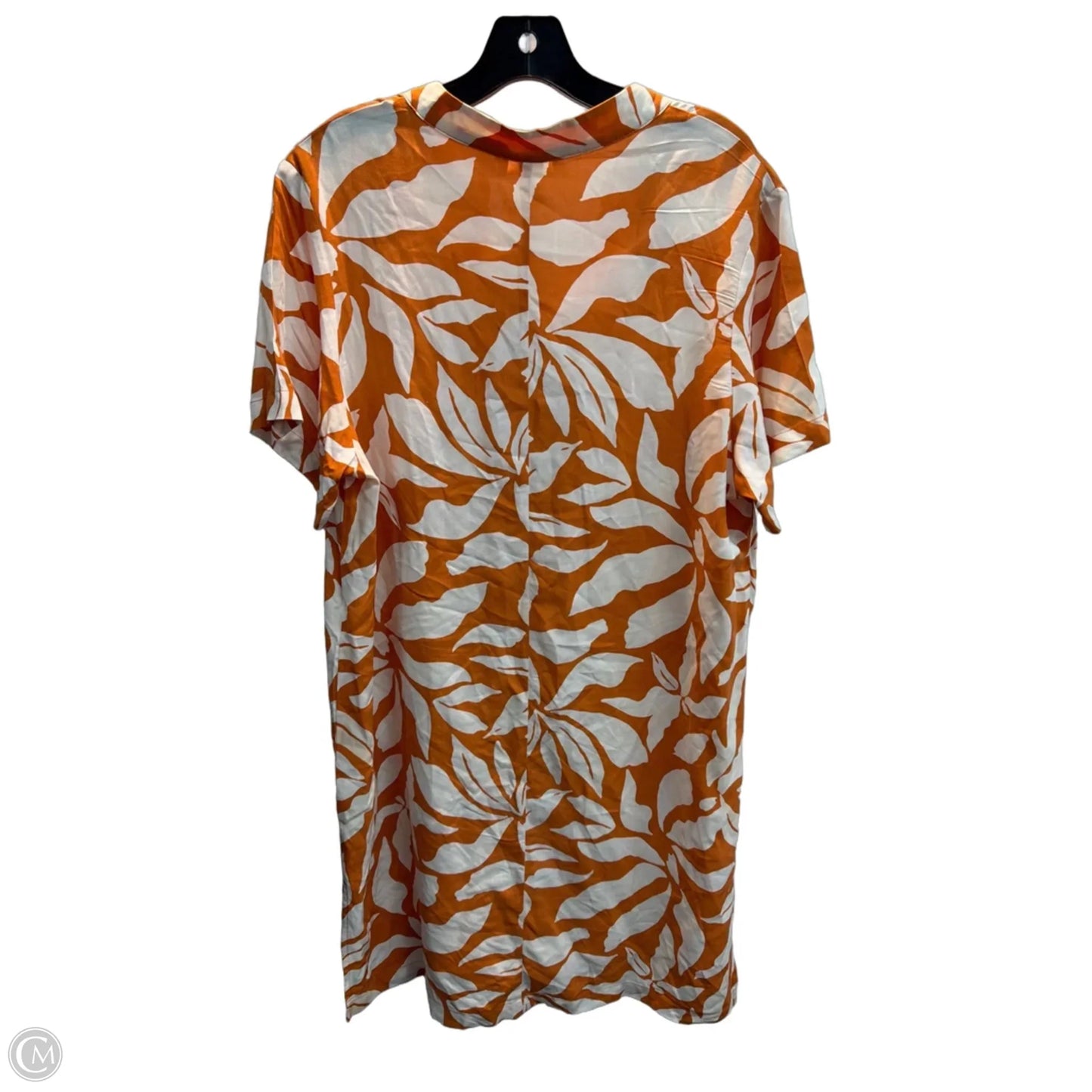Dress Casual Midi By H&m In Orange & White, Size: S
