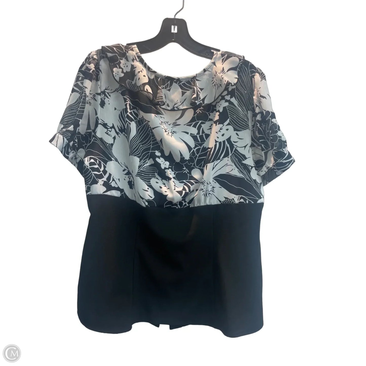 Blouse Short Sleeve By Dressbarn In Floral Print, Size: Xl