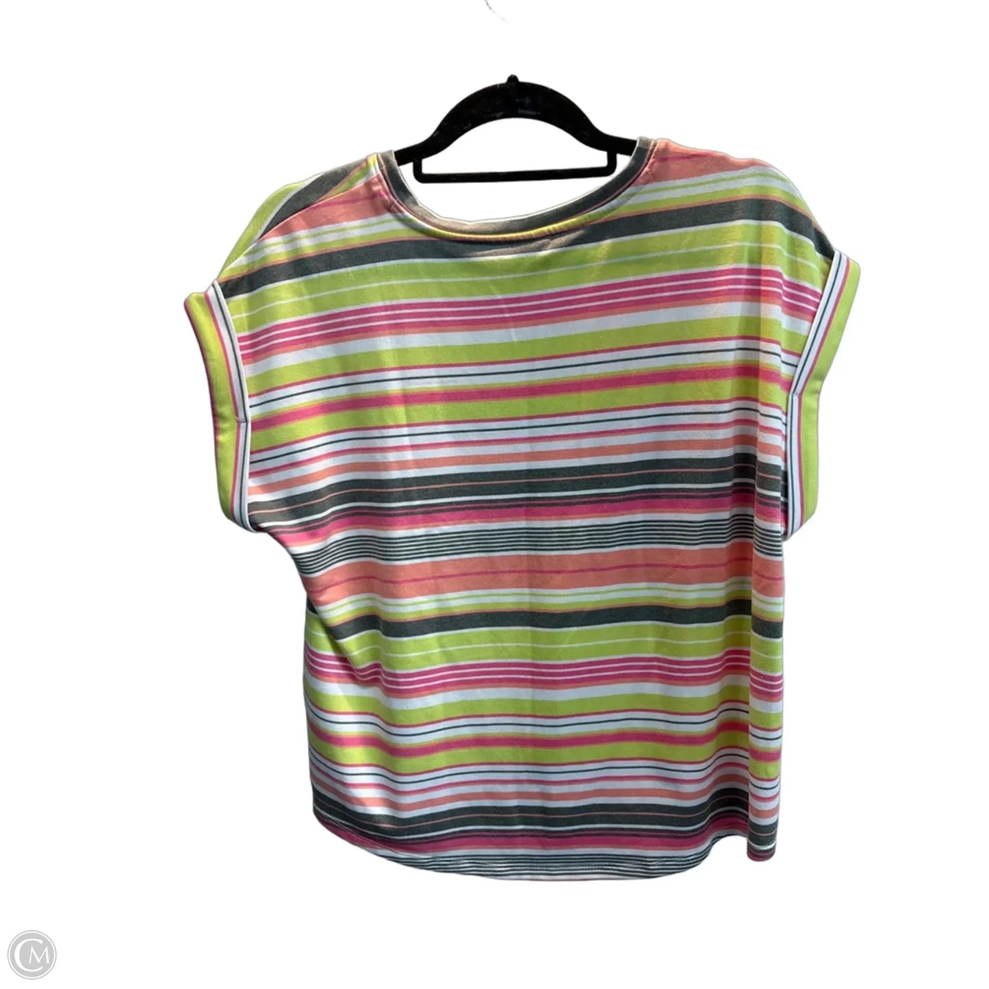 Top Short Sleeve By Cato In Striped Pattern, Size: M