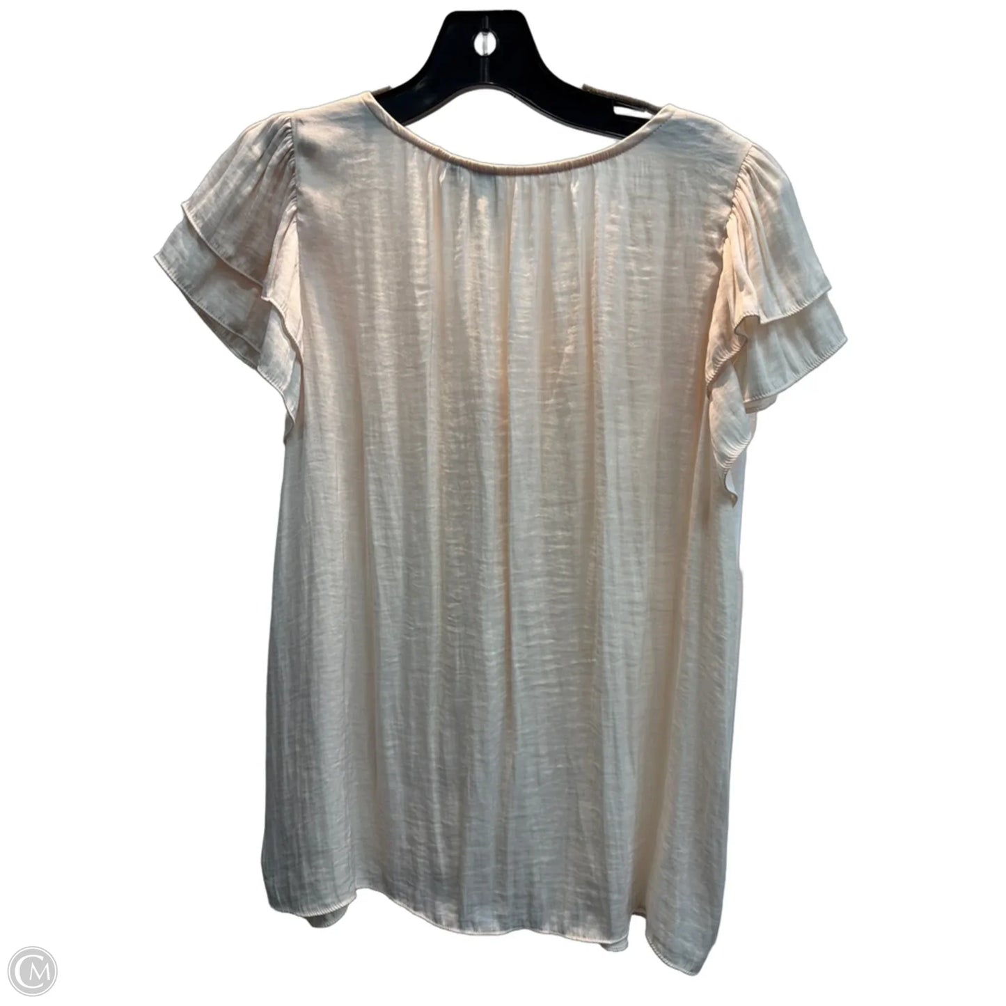 Blouse Short Sleeve By Joie In Beige, Size: L