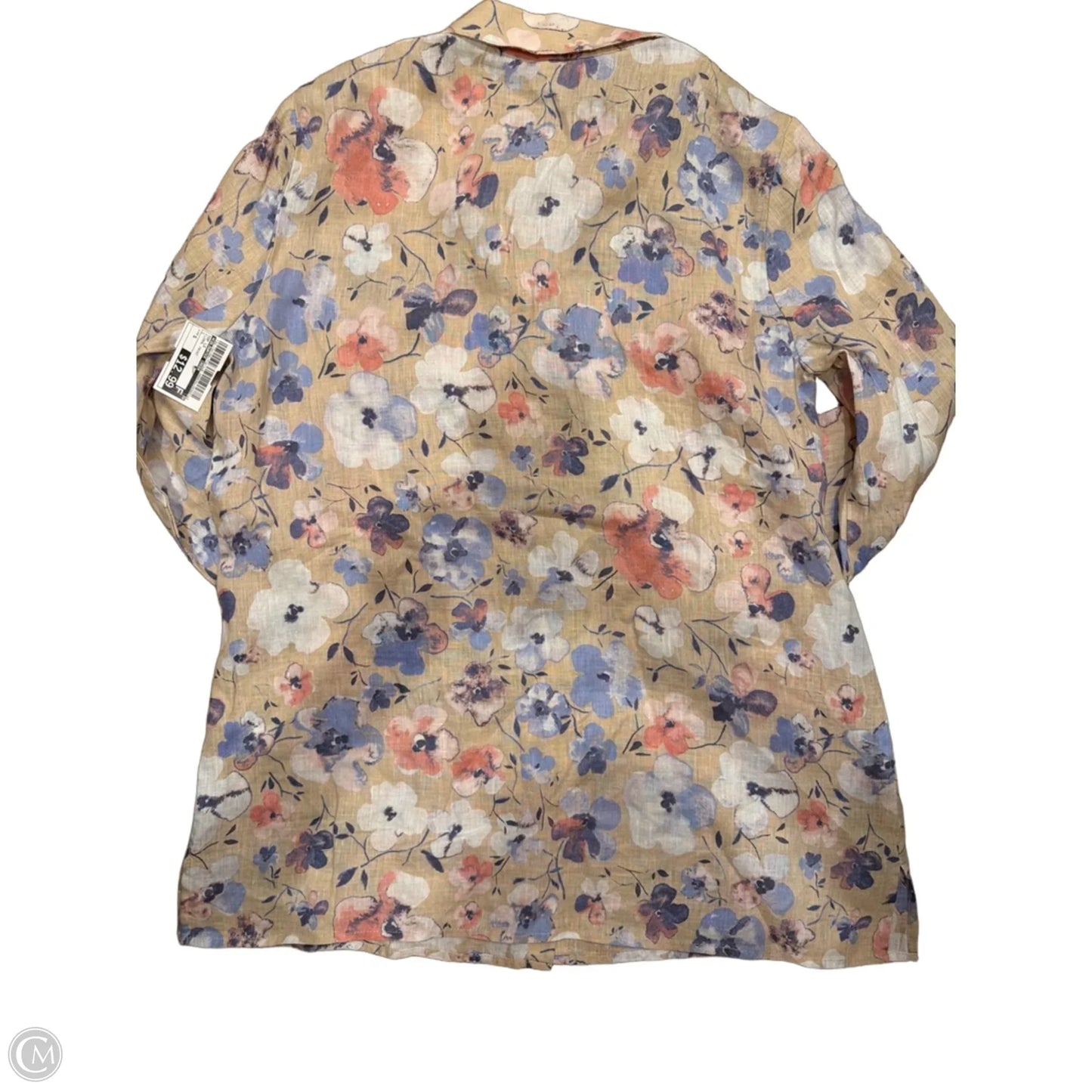 Top 3/4 Sleeve By Coldwater Creek In Floral Print, Size: S
