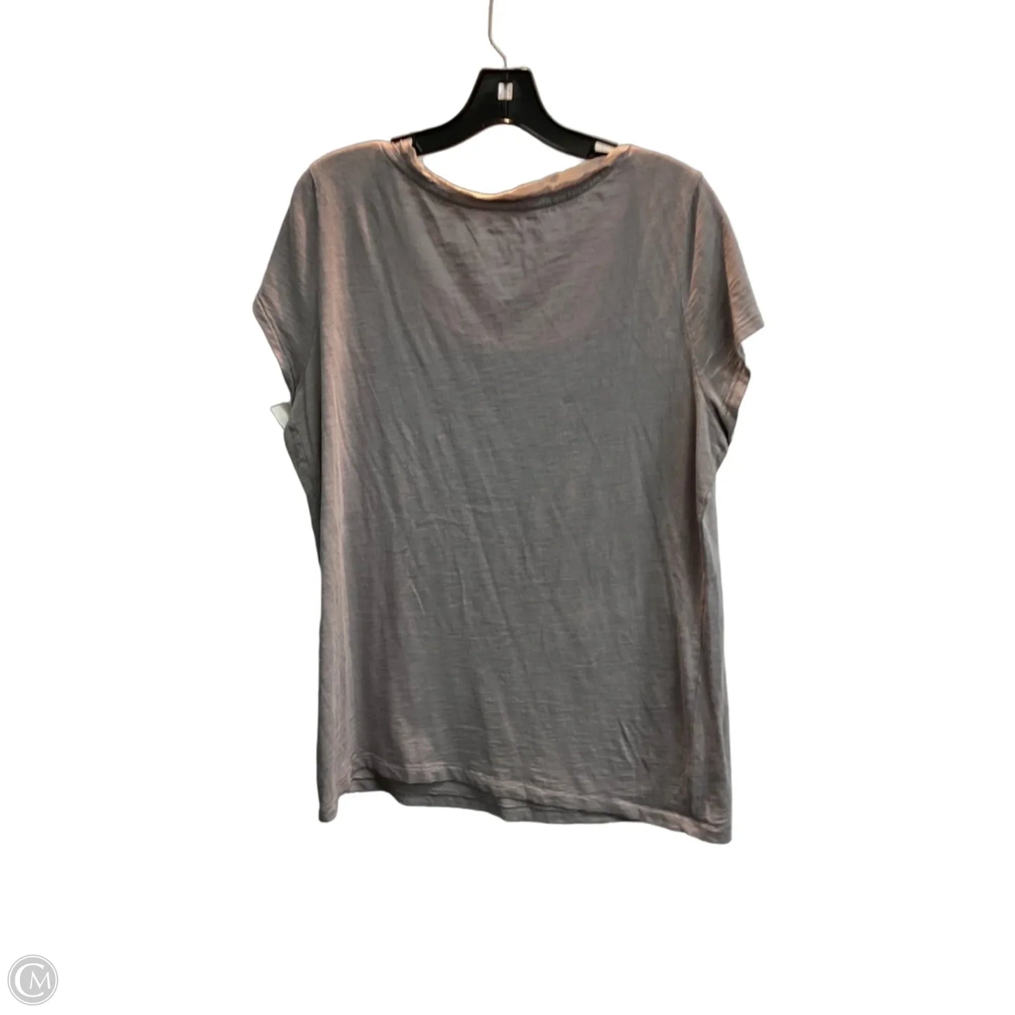 Top Short Sleeve By Loft In Grey, Size: Xl