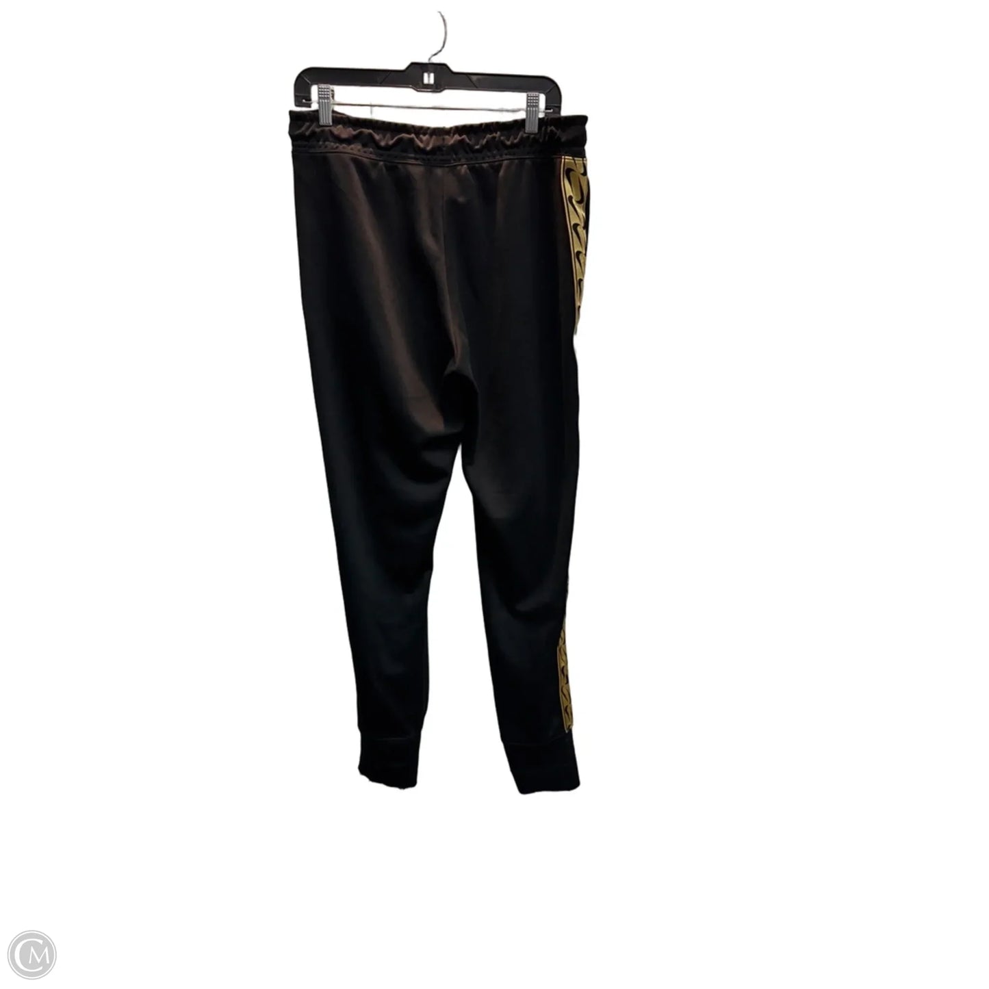 Athletic Pants By Nike Apparel In Black & Gold, Size: L
