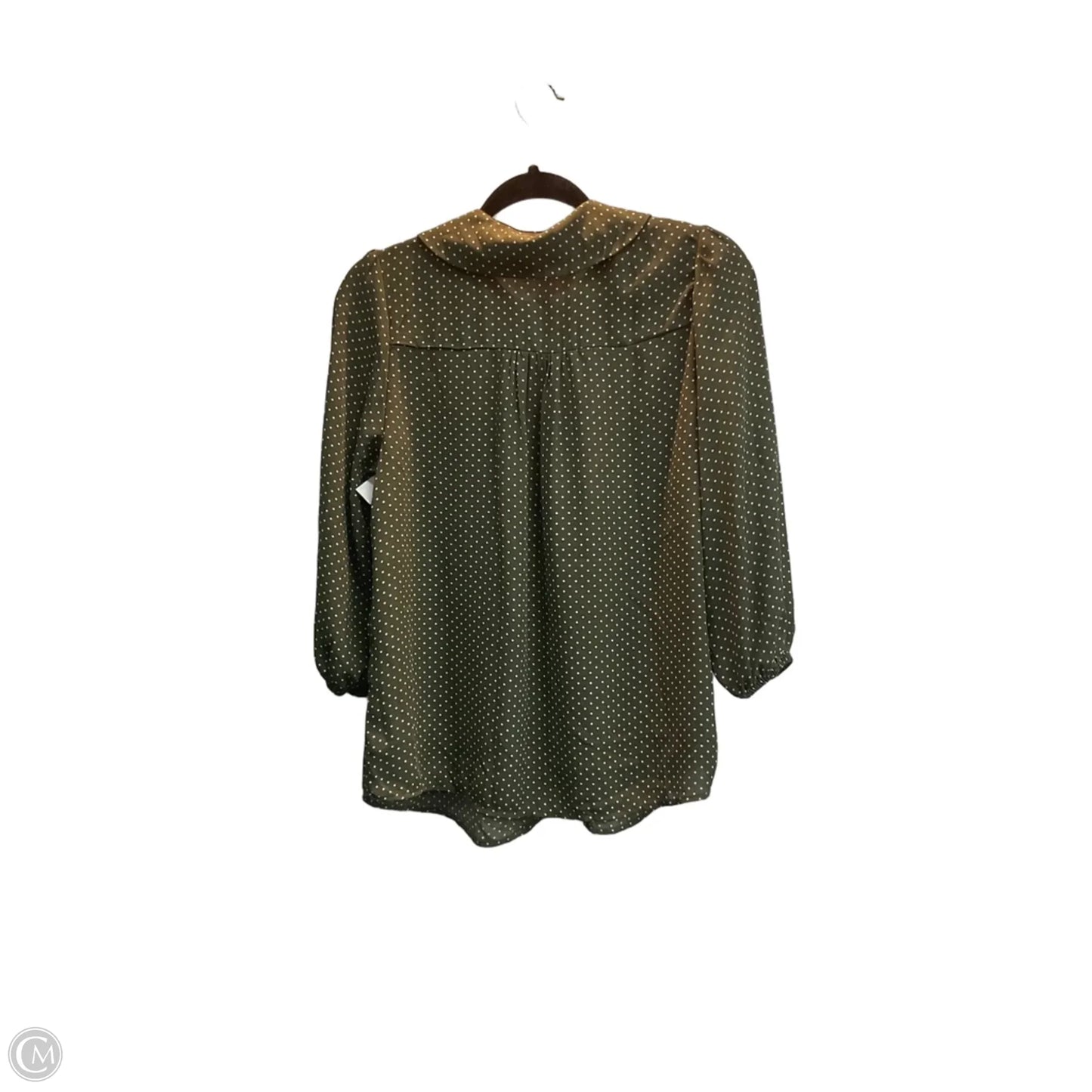 Blouse Short Sleeve By Clothes Mentor In Polkadot Pattern, Size: M