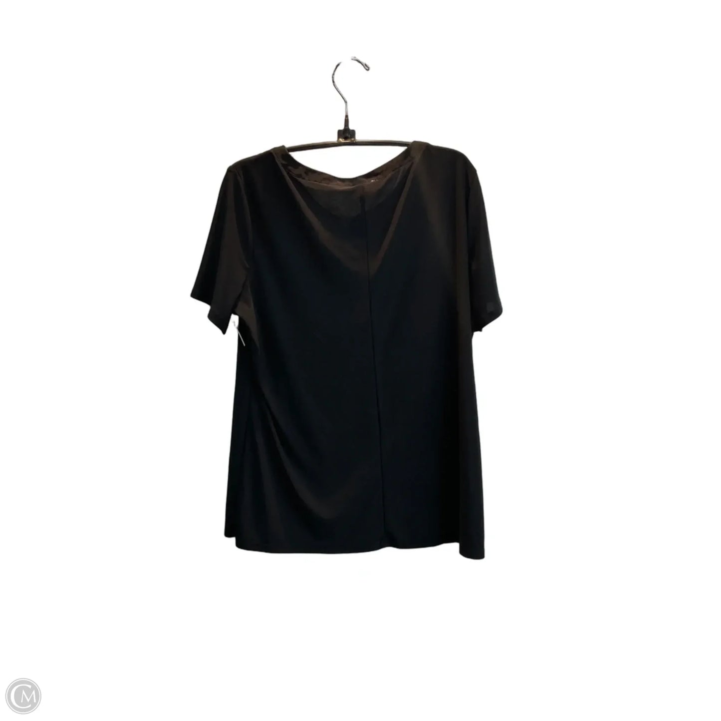 Top Short Sleeve By Ava James In Black, Size: L