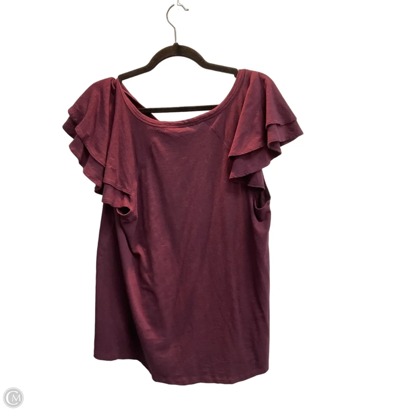 Top Short Sleeve By Lane Bryant In Maroon, Size: L